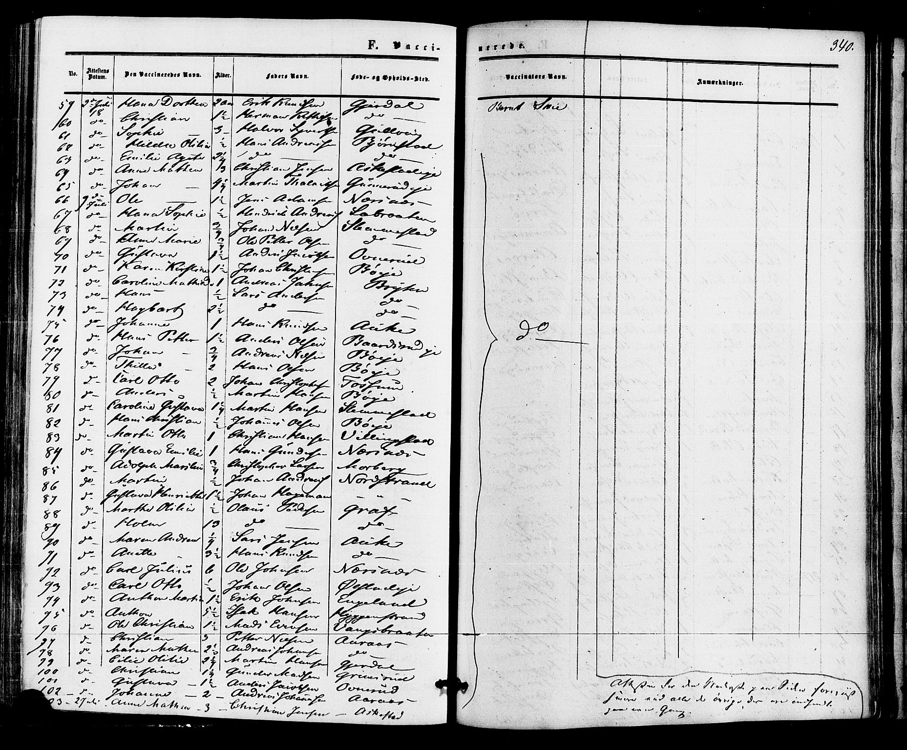 Røyken kirkebøker, AV/SAKO-A-241/F/Fa/L0006: Parish register (official) no. 6, 1857-1875, p. 340