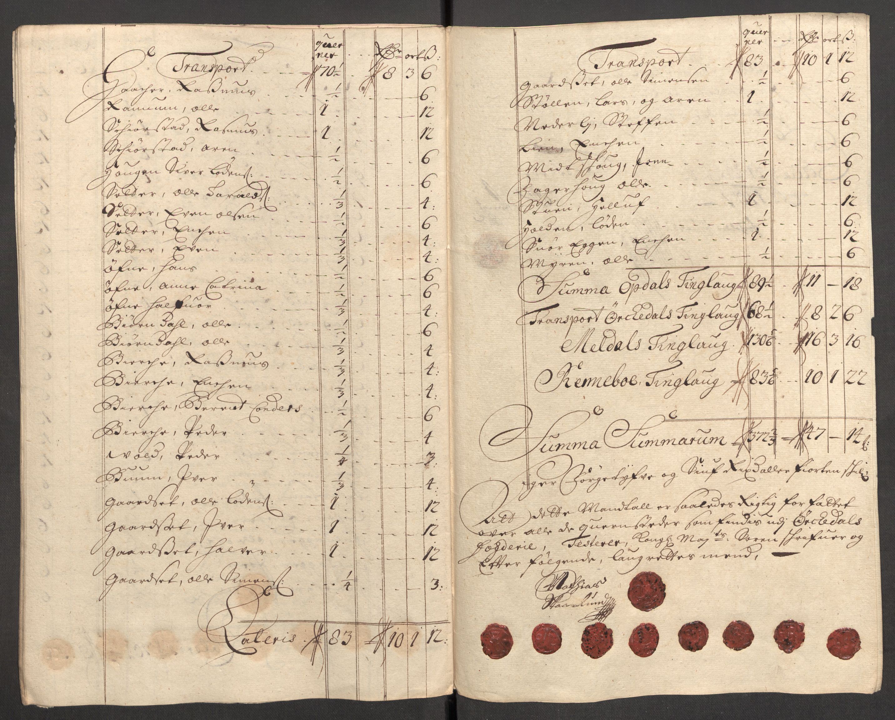 Rentekammeret inntil 1814, Reviderte regnskaper, Fogderegnskap, RA/EA-4092/R60/L3957: Fogderegnskap Orkdal og Gauldal, 1707, p. 238