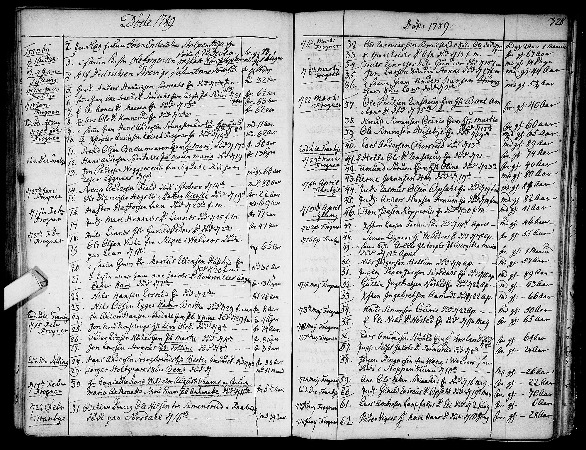 Lier kirkebøker, SAKO/A-230/F/Fa/L0006: Parish register (official) no. I 6, 1777-1794, p. 327-328