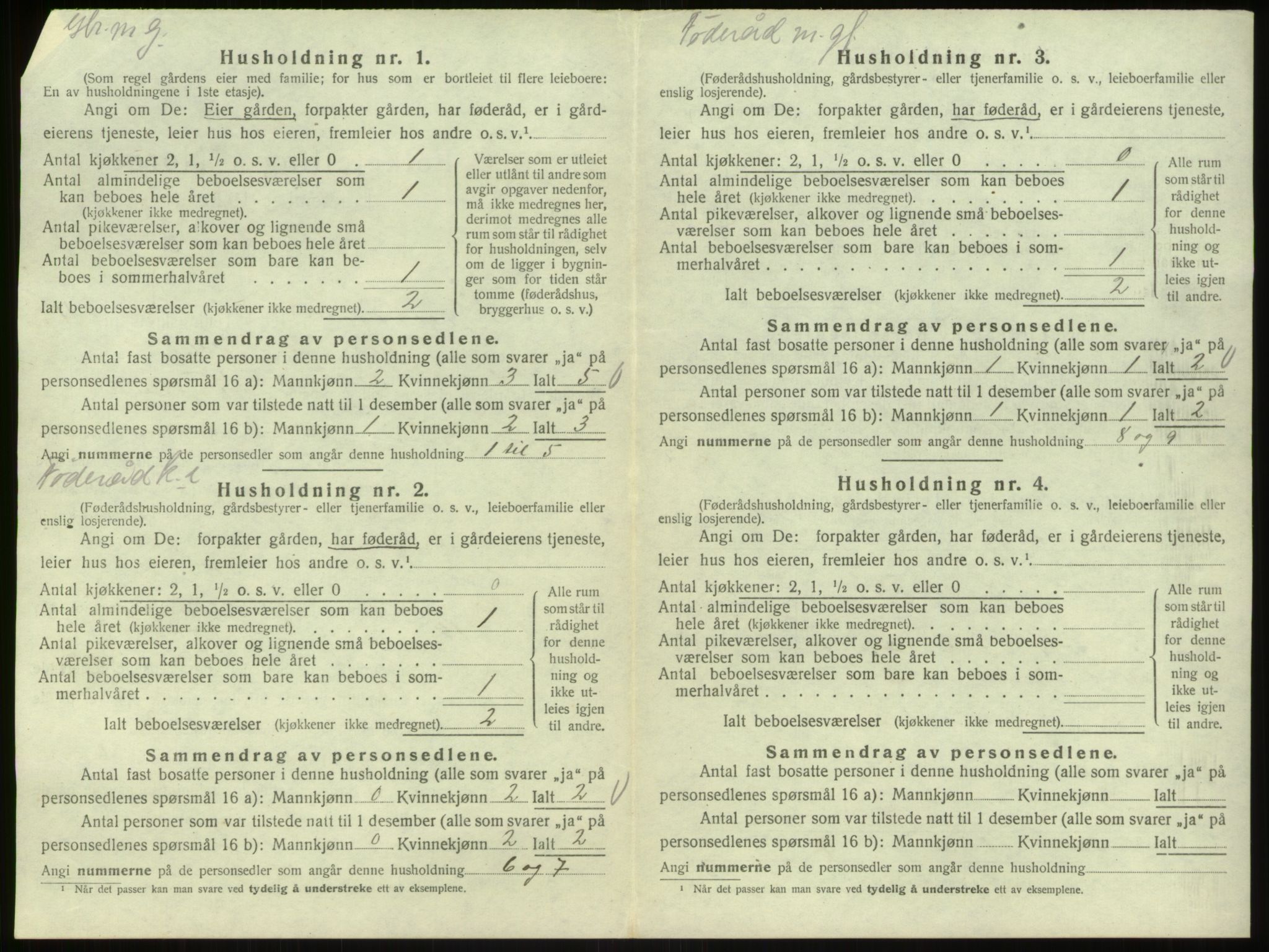 SAB, 1920 census for Bruvik, 1920, p. 828