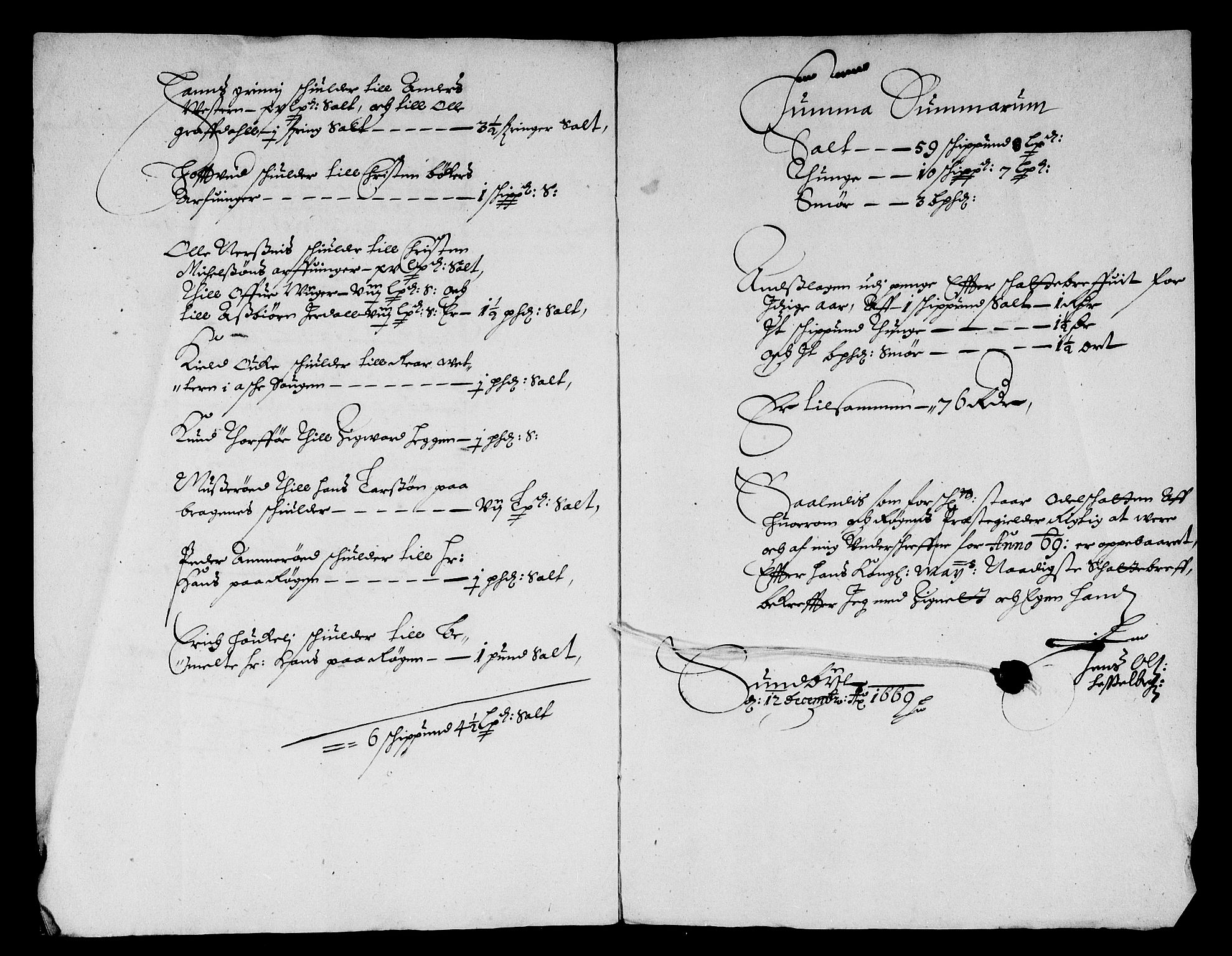 Rentekammeret inntil 1814, Reviderte regnskaper, Stiftamtstueregnskaper, Landkommissariatet på Akershus og Akershus stiftamt, AV/RA-EA-5869/R/Rb/L0058: Akershus stiftamt, 1669