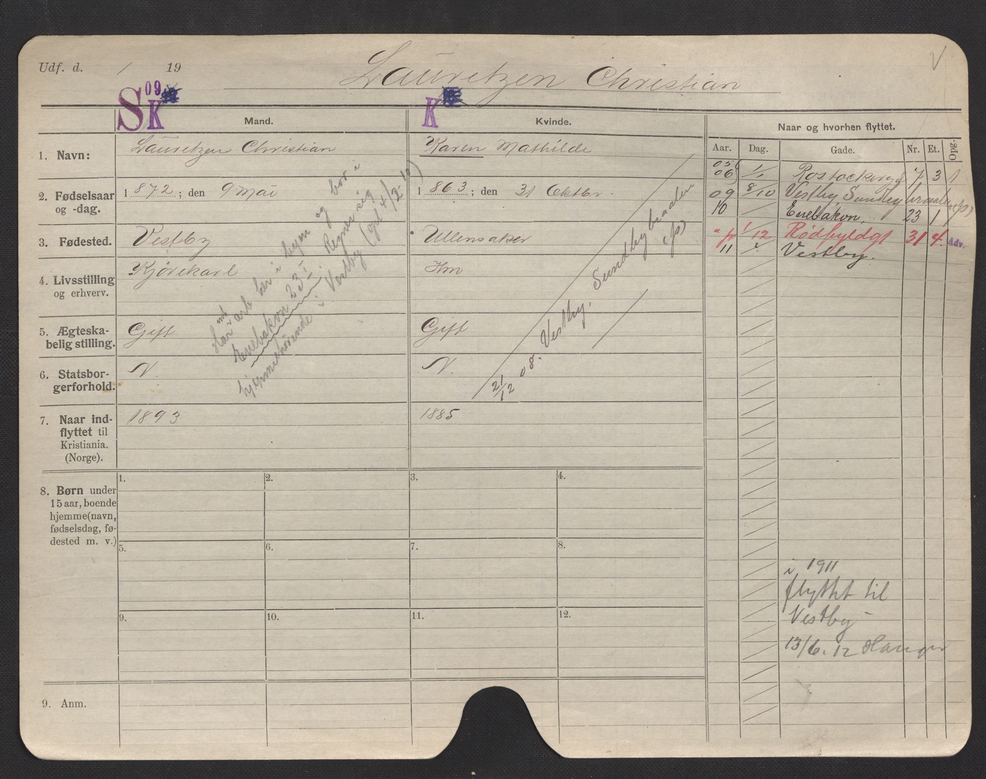 Oslo folkeregister, Registerkort, AV/SAO-A-11715/F/Fa/Fac/L0007: Menn, 1906-1914, p. 23a