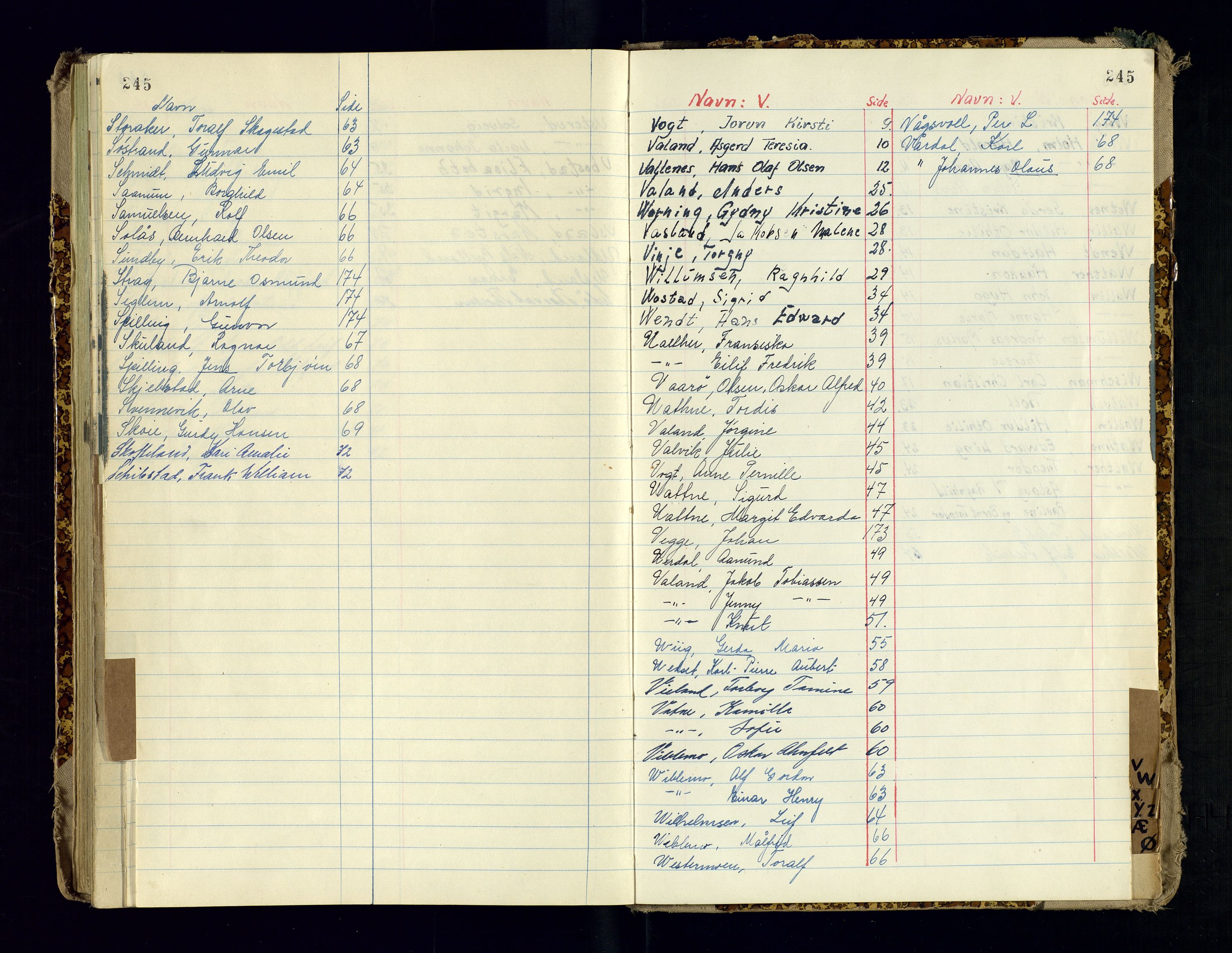 Vest-Agder politikammer, SAK/1243-0008/K/Ka/L0088: Passprotokoll med register, 1946-1951, p. 245