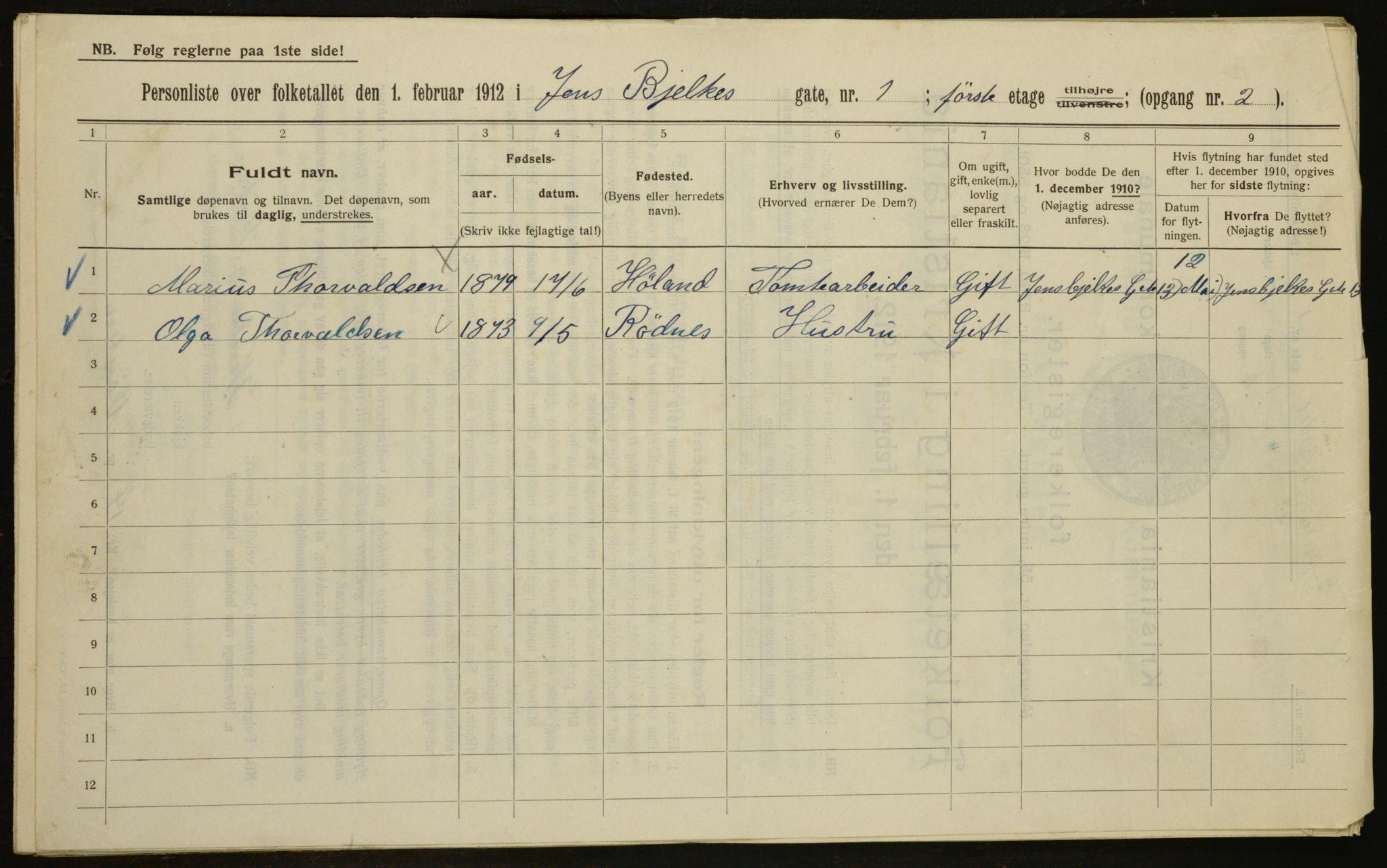 OBA, Municipal Census 1912 for Kristiania, 1912, p. 45759