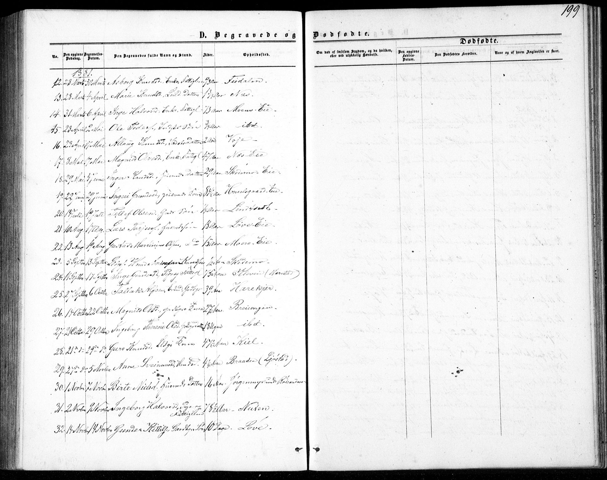 Gjerstad sokneprestkontor, AV/SAK-1111-0014/F/Fb/Fbb/L0003: Parish register (copy) no. B 3, 1862-1889, p. 199