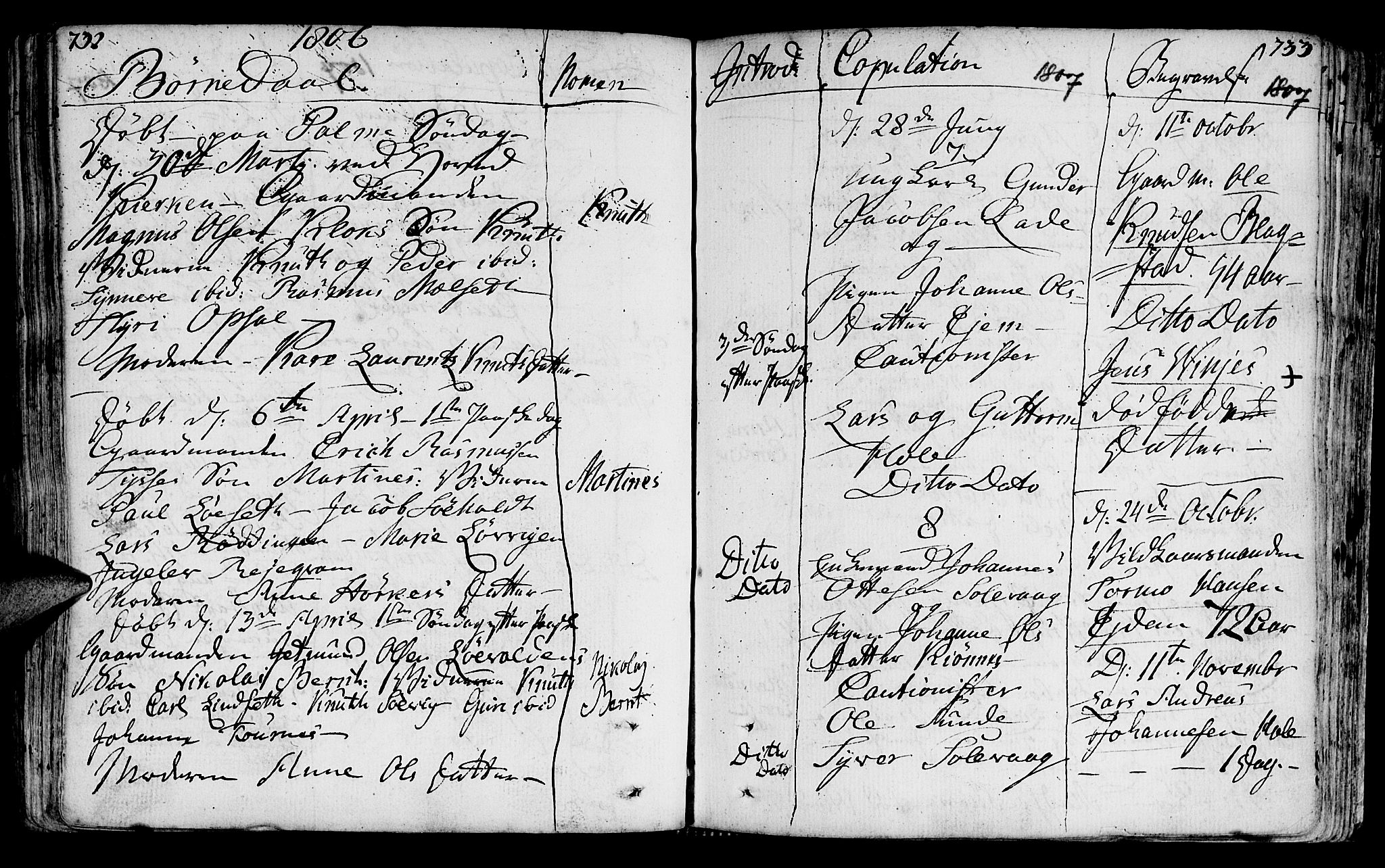 Ministerialprotokoller, klokkerbøker og fødselsregistre - Møre og Romsdal, AV/SAT-A-1454/522/L0308: Parish register (official) no. 522A03, 1773-1809, p. 732-733