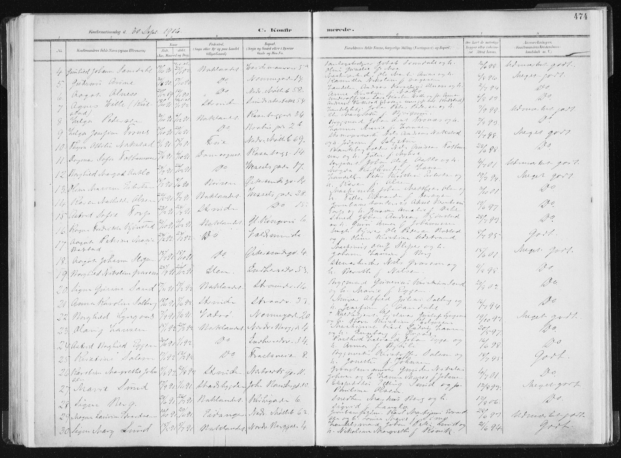 Ministerialprotokoller, klokkerbøker og fødselsregistre - Sør-Trøndelag, AV/SAT-A-1456/604/L0200: Parish register (official) no. 604A20II, 1901-1908, p. 474