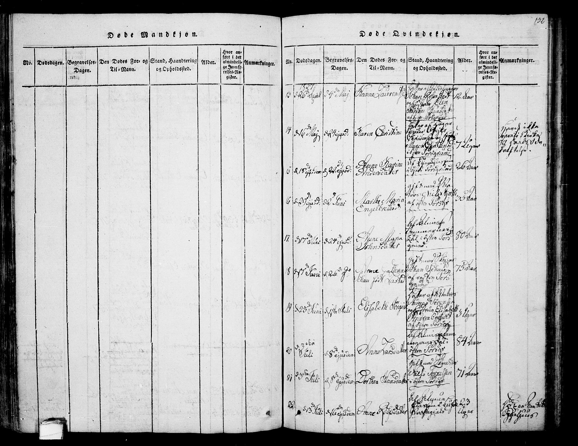 Porsgrunn kirkebøker , AV/SAKO-A-104/F/Fa/L0004: Parish register (official) no. 4, 1814-1828, p. 132