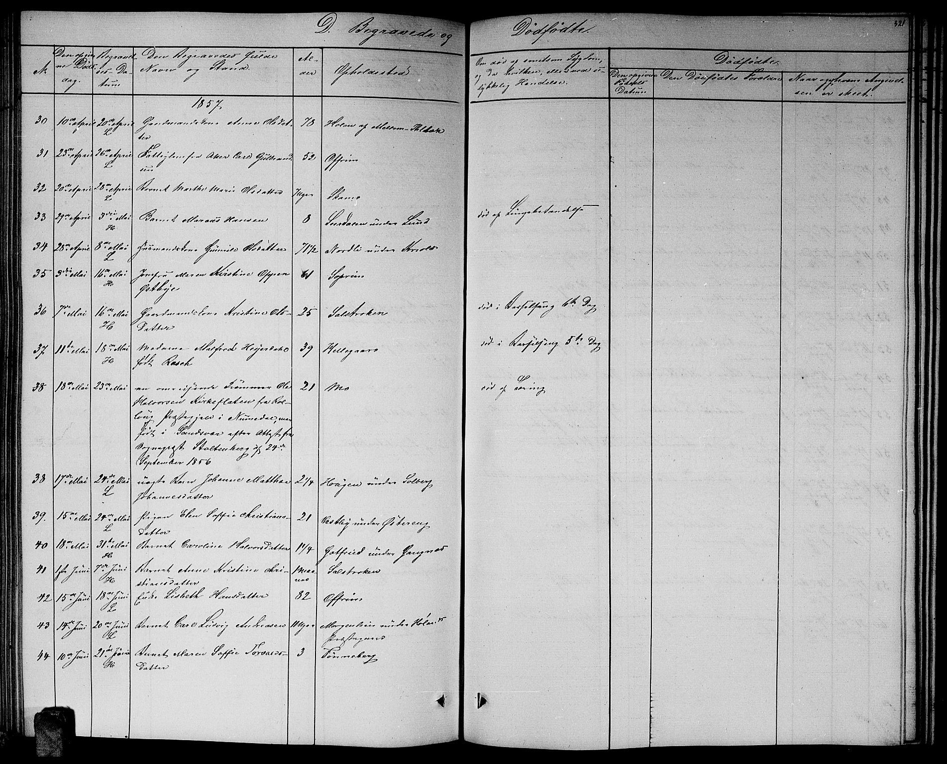 Høland prestekontor Kirkebøker, SAO/A-10346a/G/Ga/L0004: Parish register (copy) no. I 4, 1854-1862, p. 321