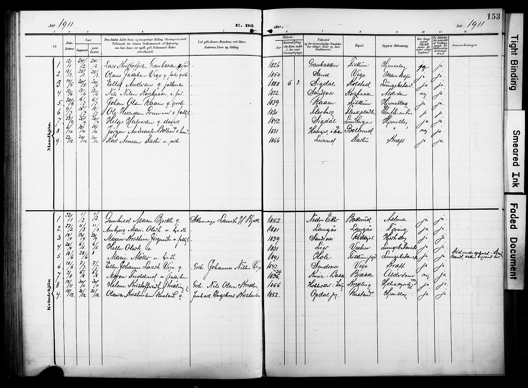 Fiskum kirkebøker, AV/SAKO-A-15/F/Fa/L0004: Parish register (official) no. 4, 1906-1924, p. 153