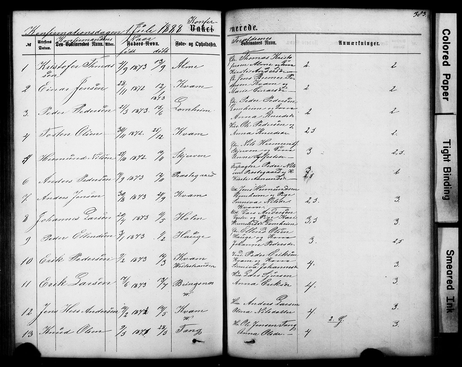 Hafslo sokneprestembete, SAB/A-80301/H/Hab/Haba/L0001: Parish register (copy) no. A 1, 1866-1908, p. 383