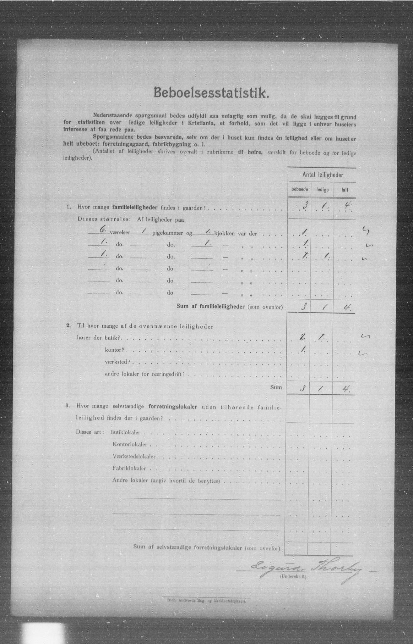 OBA, Municipal Census 1904 for Kristiania, 1904, p. 4199