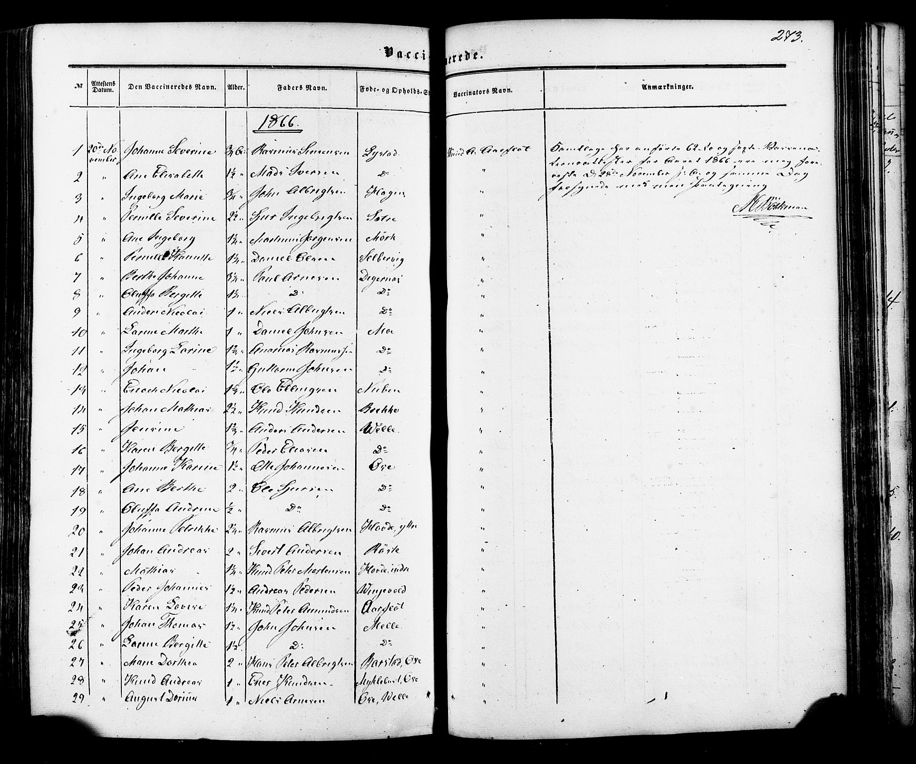 Ministerialprotokoller, klokkerbøker og fødselsregistre - Møre og Romsdal, AV/SAT-A-1454/513/L0175: Parish register (official) no. 513A02, 1856-1877, p. 273