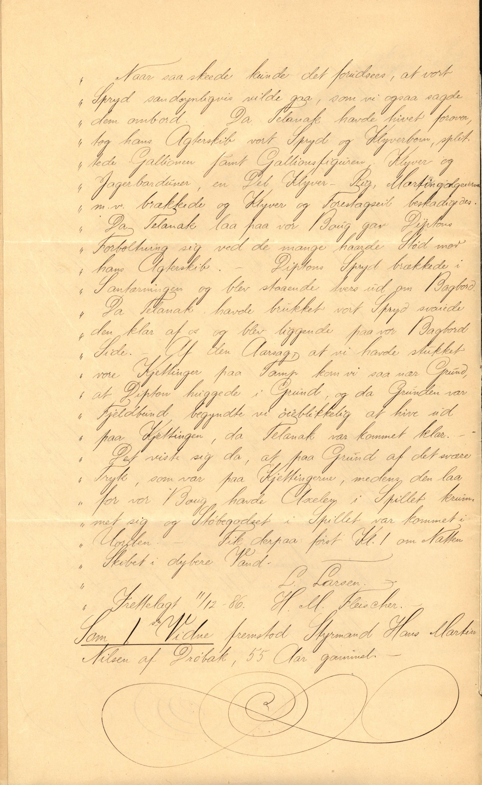 Pa 63 - Østlandske skibsassuranceforening, VEMU/A-1079/G/Ga/L0019/0001: Havaridokumenter / Telanak, Telefon, Ternen, Sir John Lawrence, Benguela, 1886, p. 5