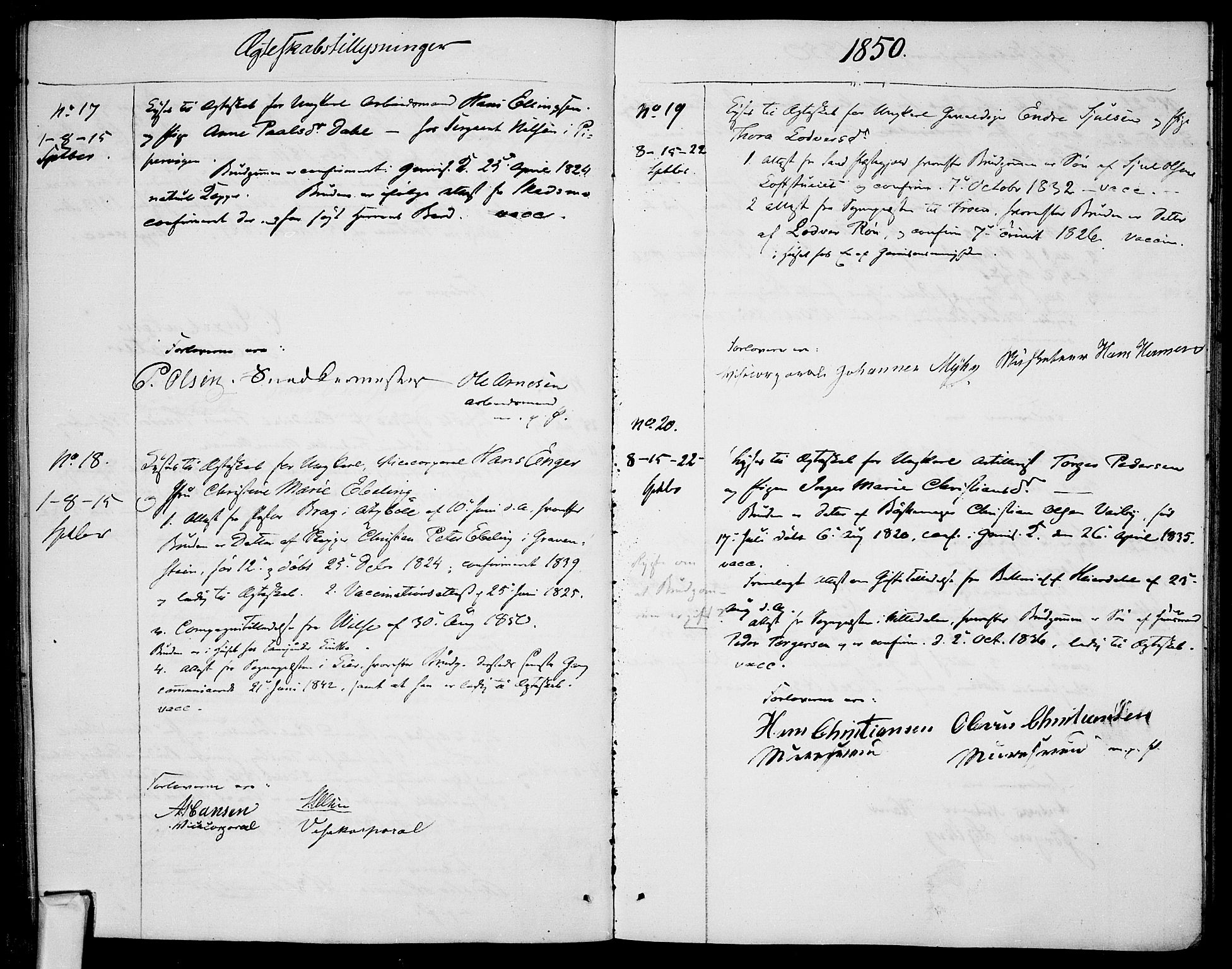 Garnisonsmenigheten Kirkebøker, AV/SAO-A-10846/H/Ha/L0005: Banns register no. I 5, 1844-1856