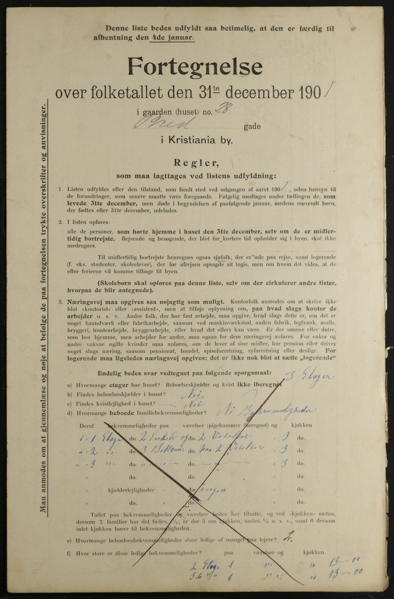 OBA, Municipal Census 1901 for Kristiania, 1901, p. 1420