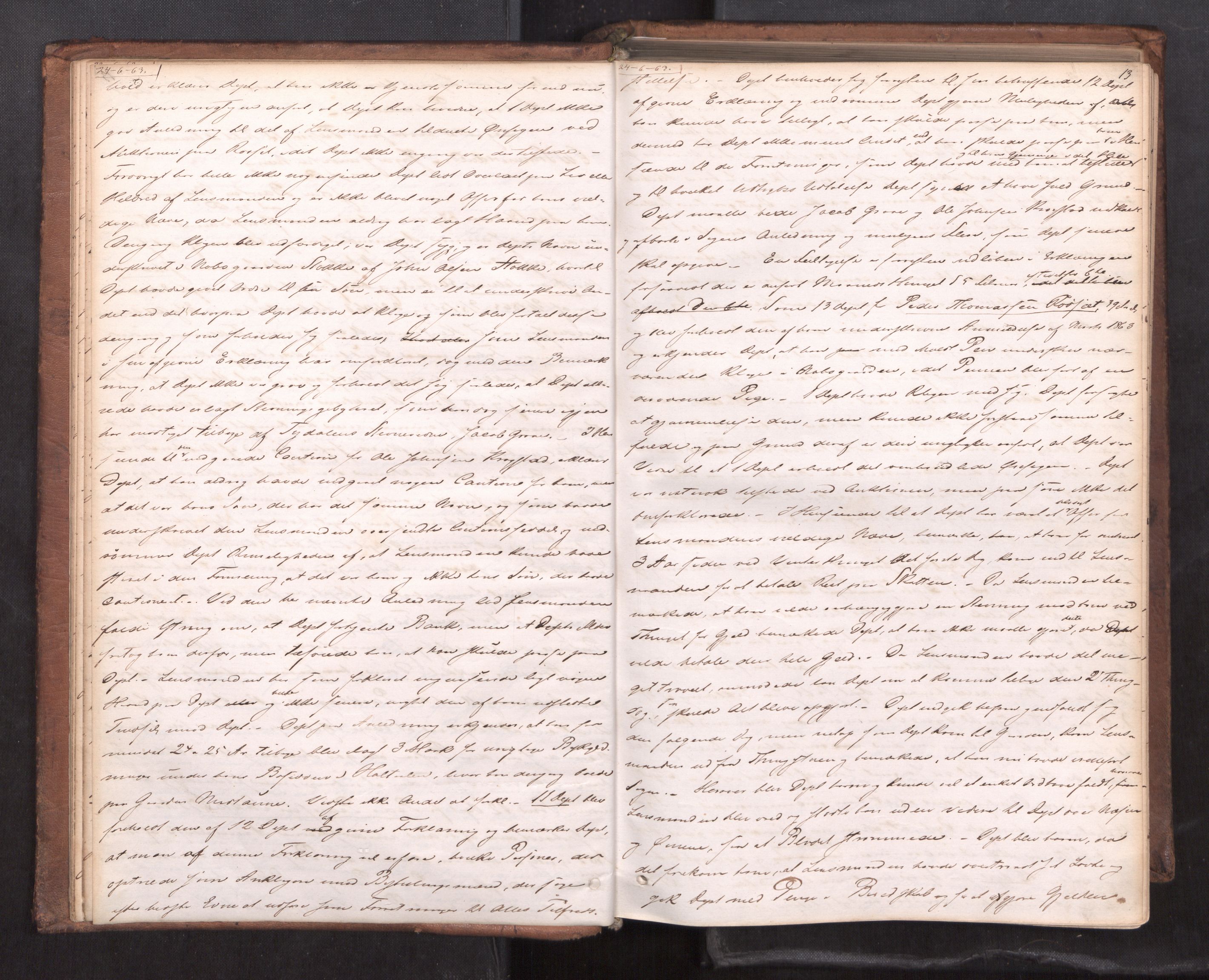 Strinda og Selbu sorenskriveri, AV/SAT-A-0015/1/1B/L0011: Ekstrarettsprot. 9, 1863-1873, p. 12b-13a