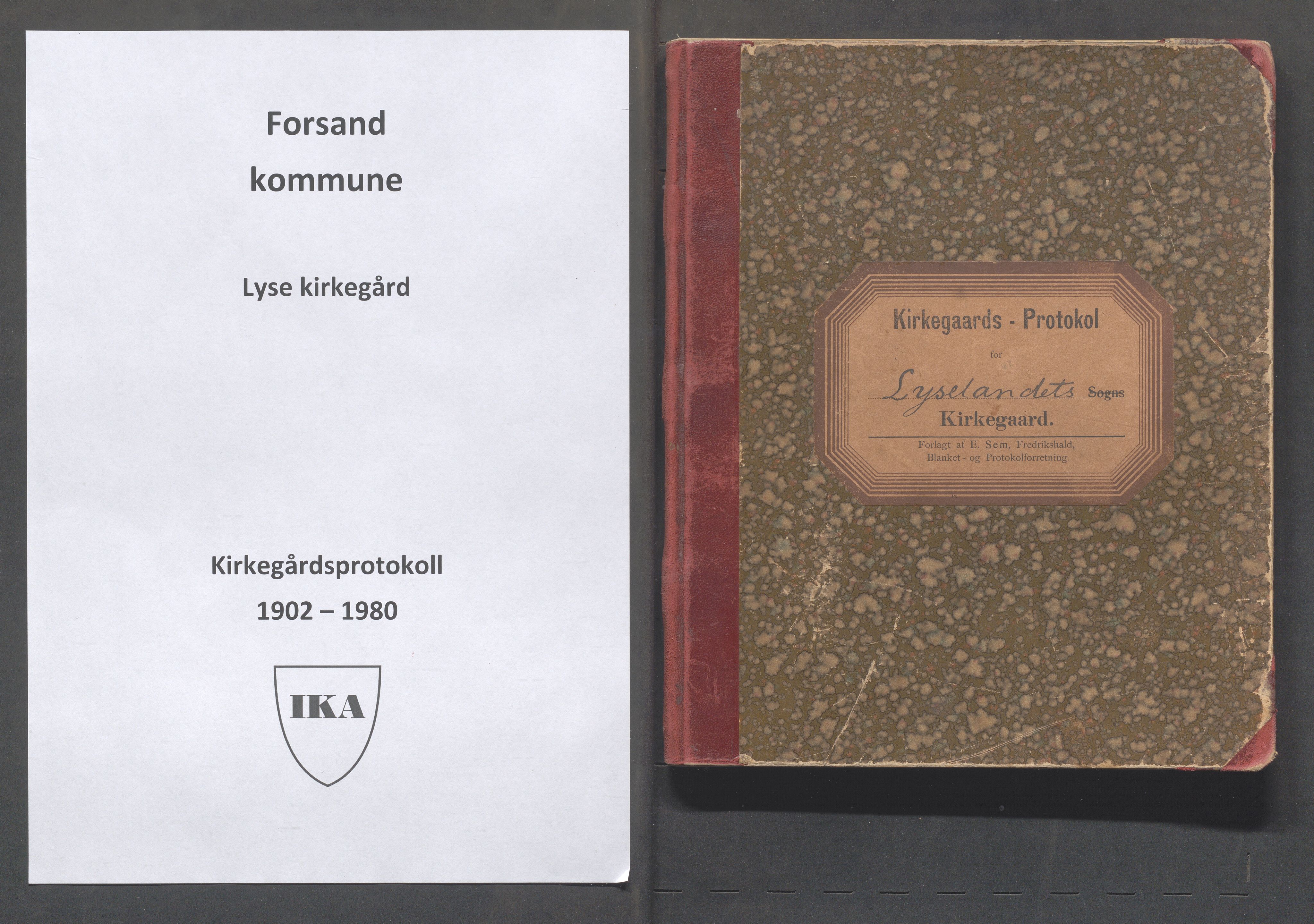 Forsand kommune - Menighetsråd, IKAR/A-1228/F/Fb/L0001: Kirkegårdsprotokoll, 1902-1980, p. 1