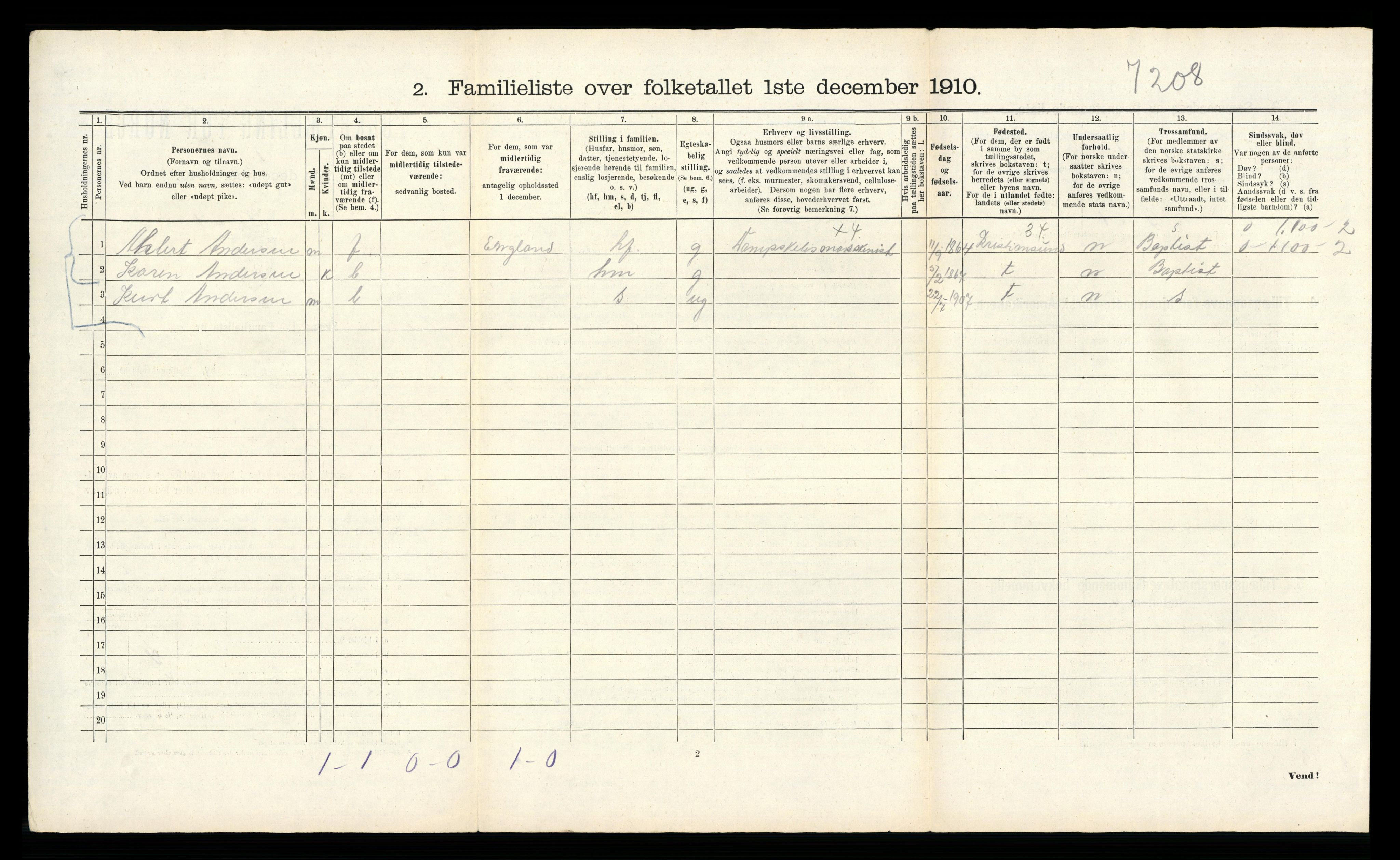 RA, 1910 census for Bergen, 1910, p. 8380