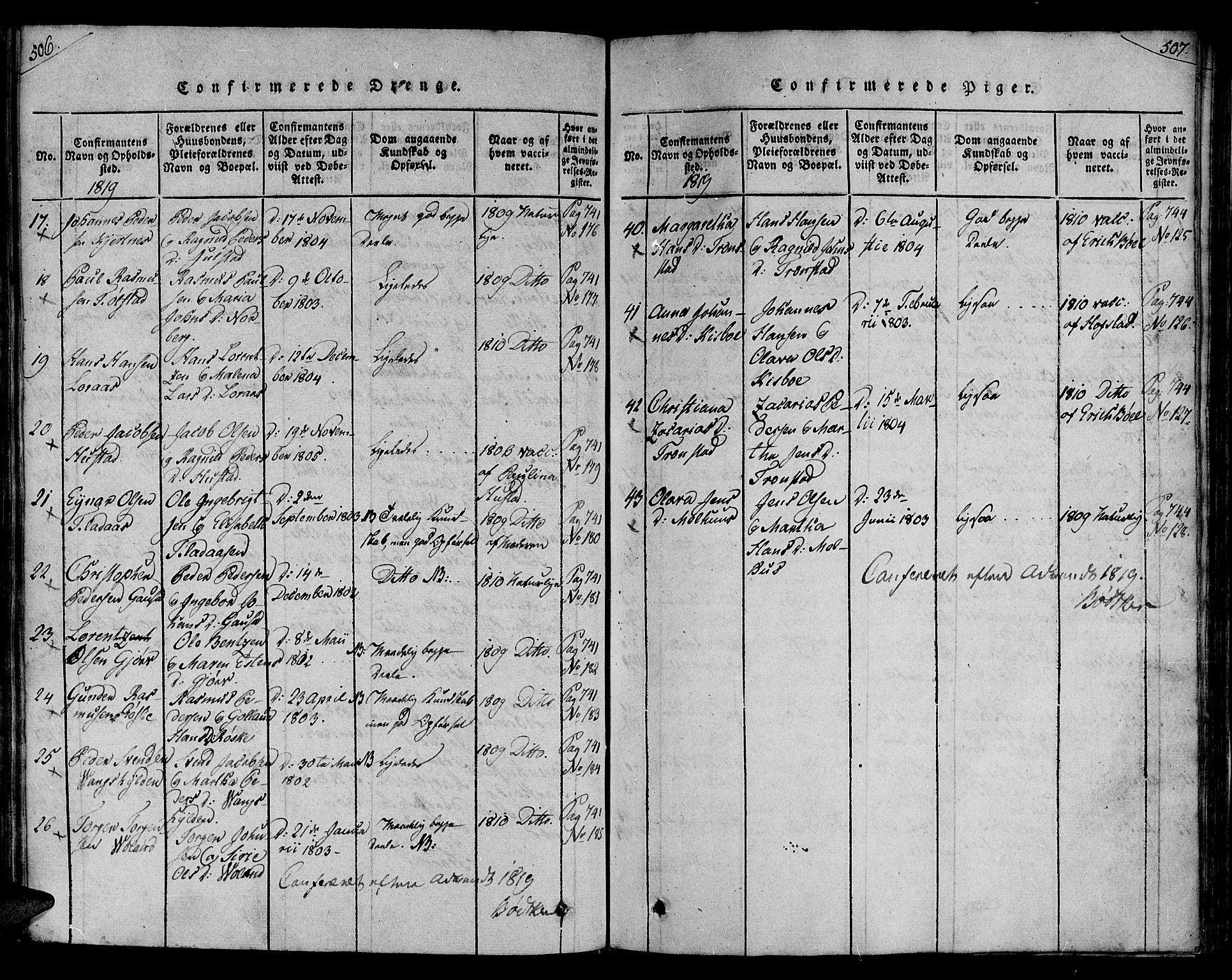 Ministerialprotokoller, klokkerbøker og fødselsregistre - Nord-Trøndelag, SAT/A-1458/730/L0275: Parish register (official) no. 730A04, 1816-1822, p. 506-507