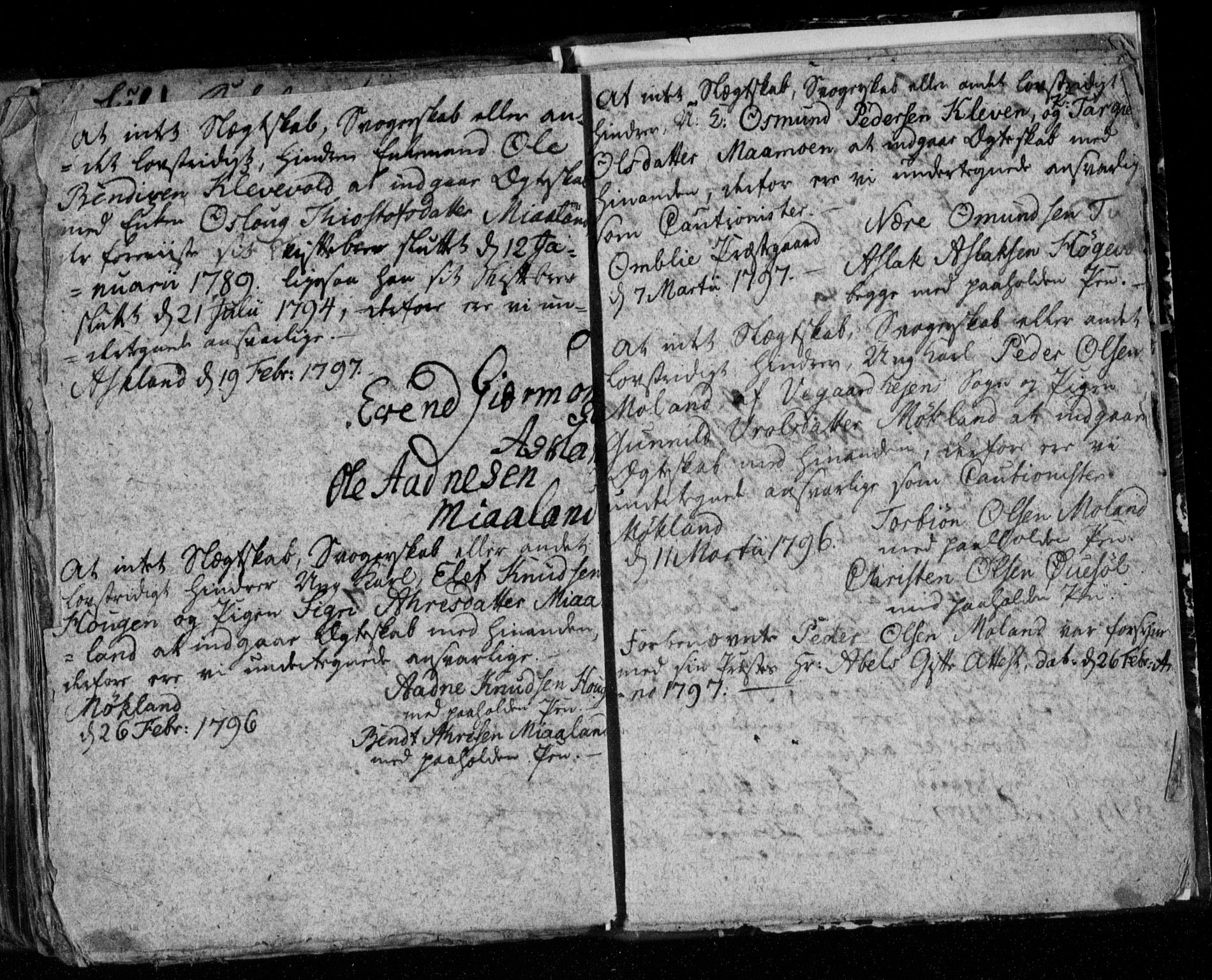 Åmli sokneprestkontor, AV/SAK-1111-0050/F/Fe/L0001: Best man's statements no. A VI 40, 1754-1799