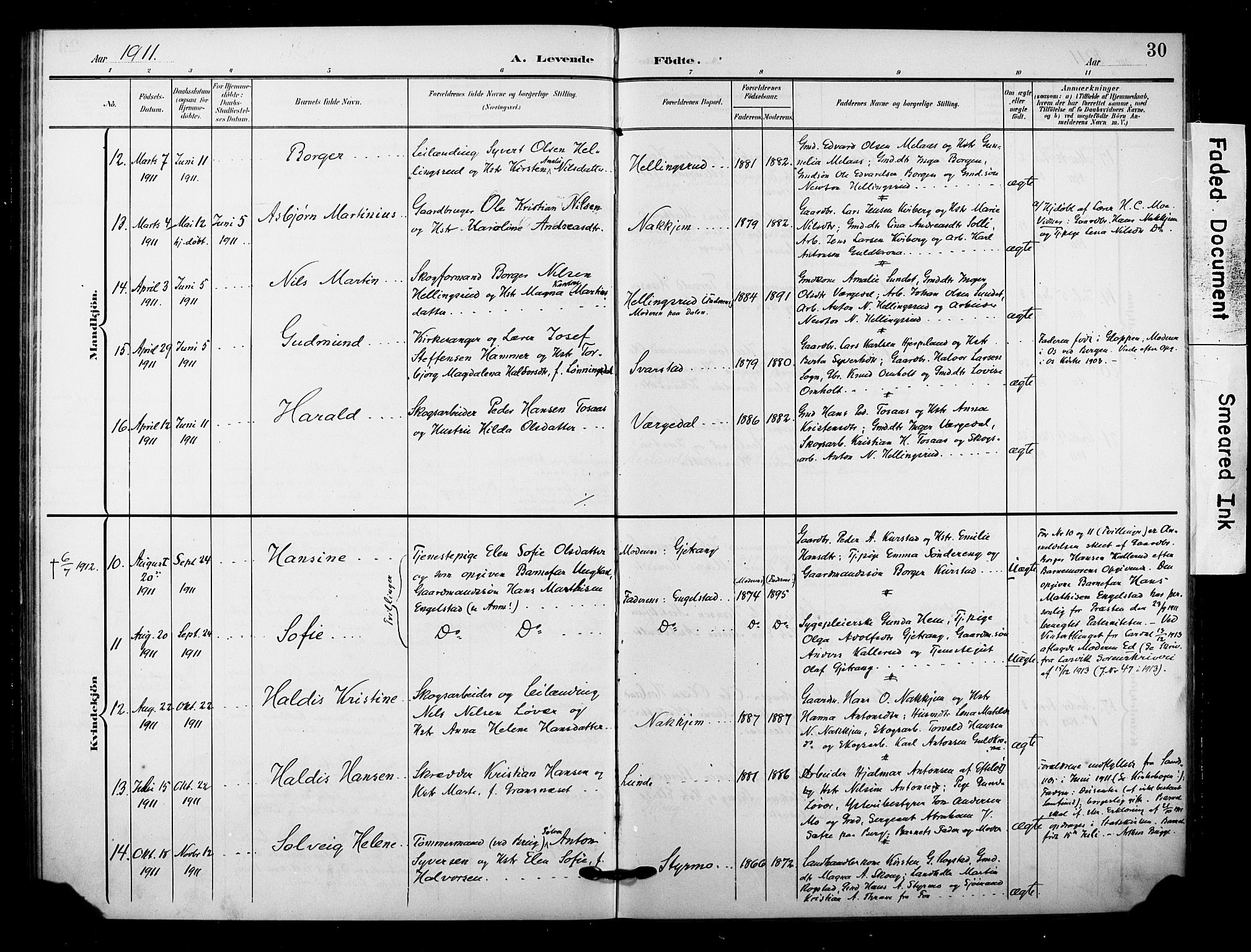 Lardal kirkebøker, AV/SAKO-A-350/F/Fb/L0002: Parish register (official) no. II 2, 1903-1911, p. 30