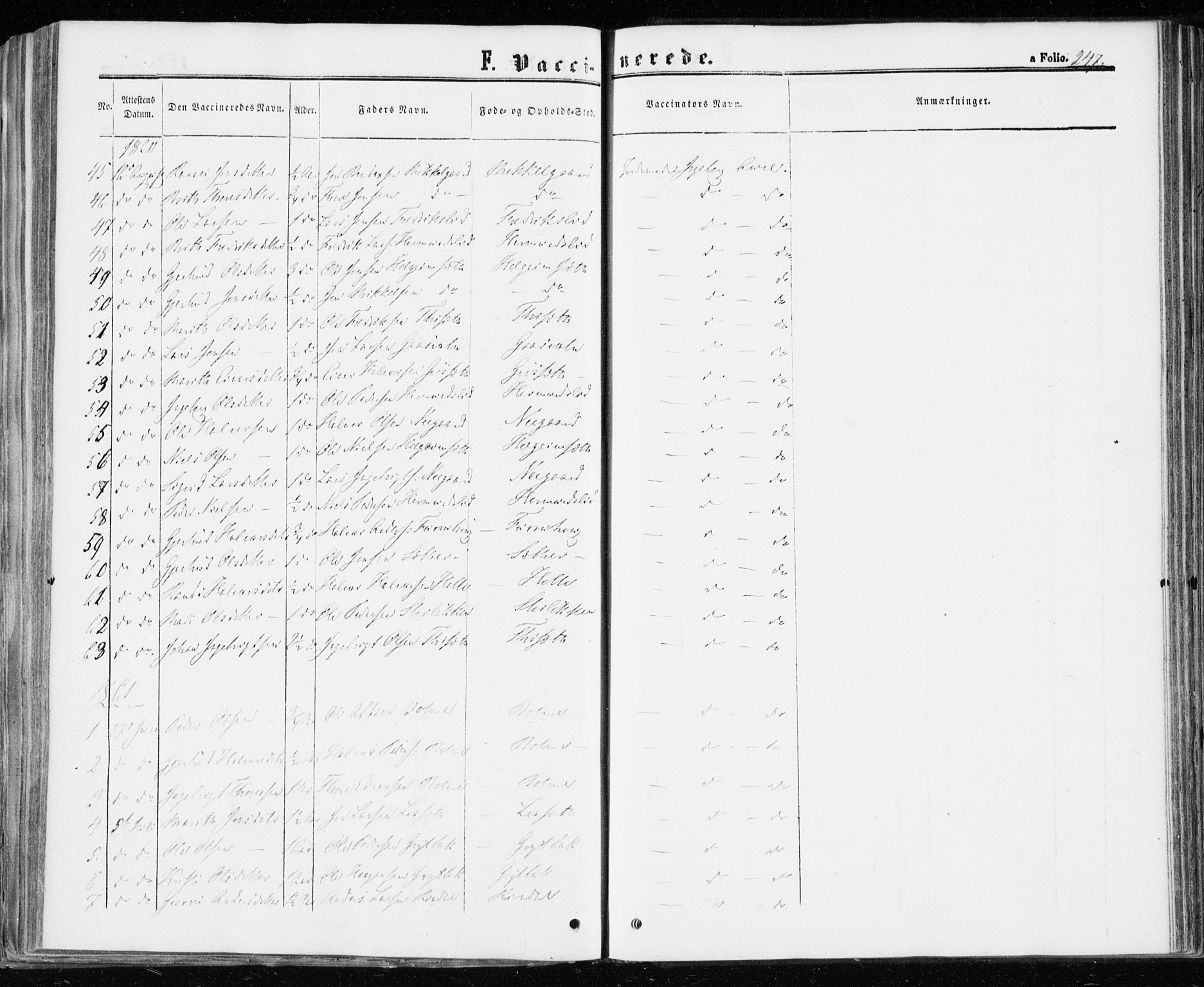 Ministerialprotokoller, klokkerbøker og fødselsregistre - Møre og Romsdal, AV/SAT-A-1454/598/L1067: Parish register (official) no. 598A01, 1858-1871, p. 247