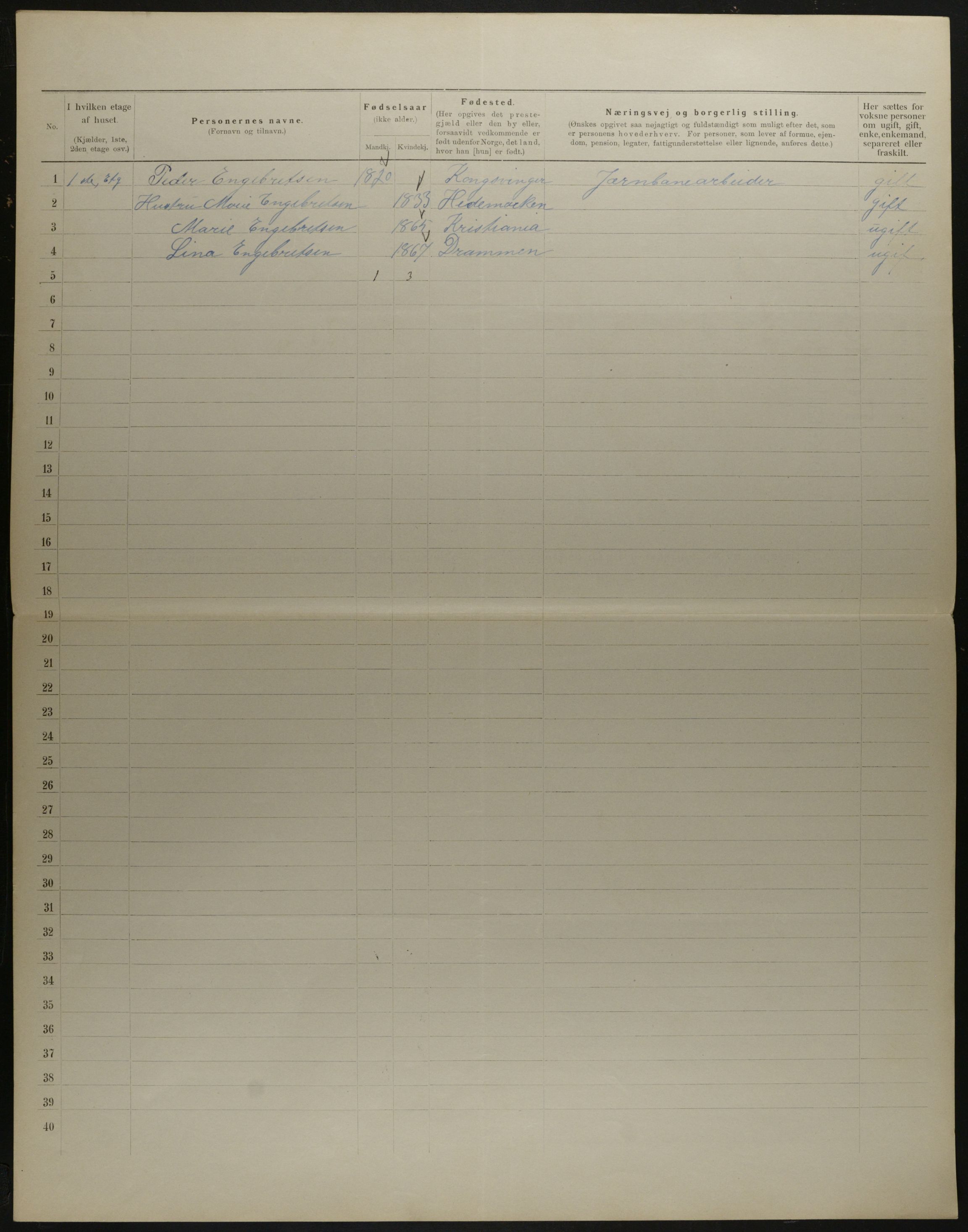 OBA, Municipal Census 1901 for Kristiania, 1901, p. 15358