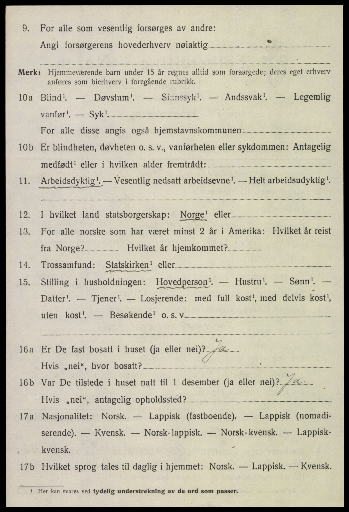 SAT, 1920 census for Beitstad, 1920, p. 3632