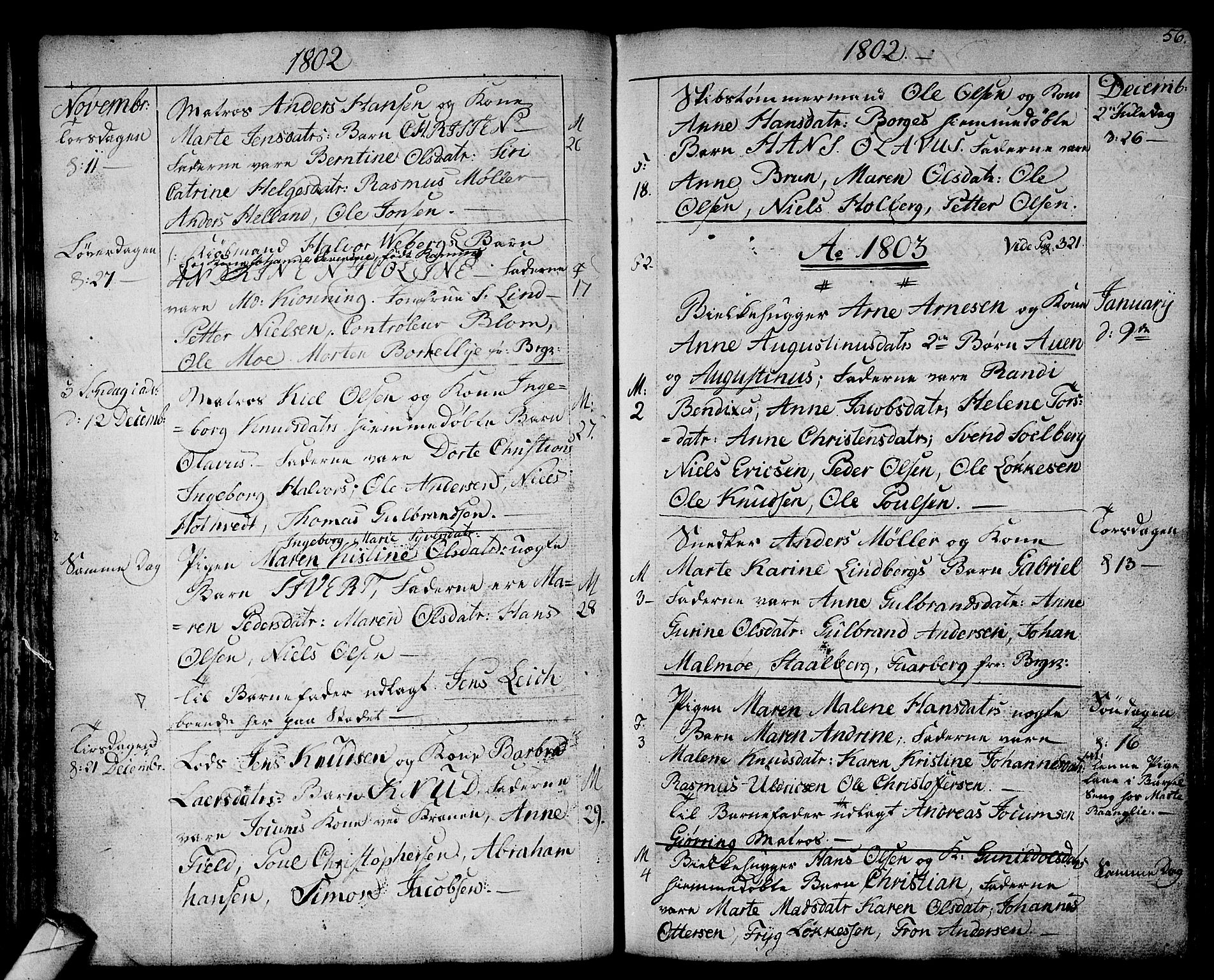 Strømsø kirkebøker, SAKO/A-246/F/Fa/L0010: Parish register (official) no. I 10, 1792-1822, p. 56