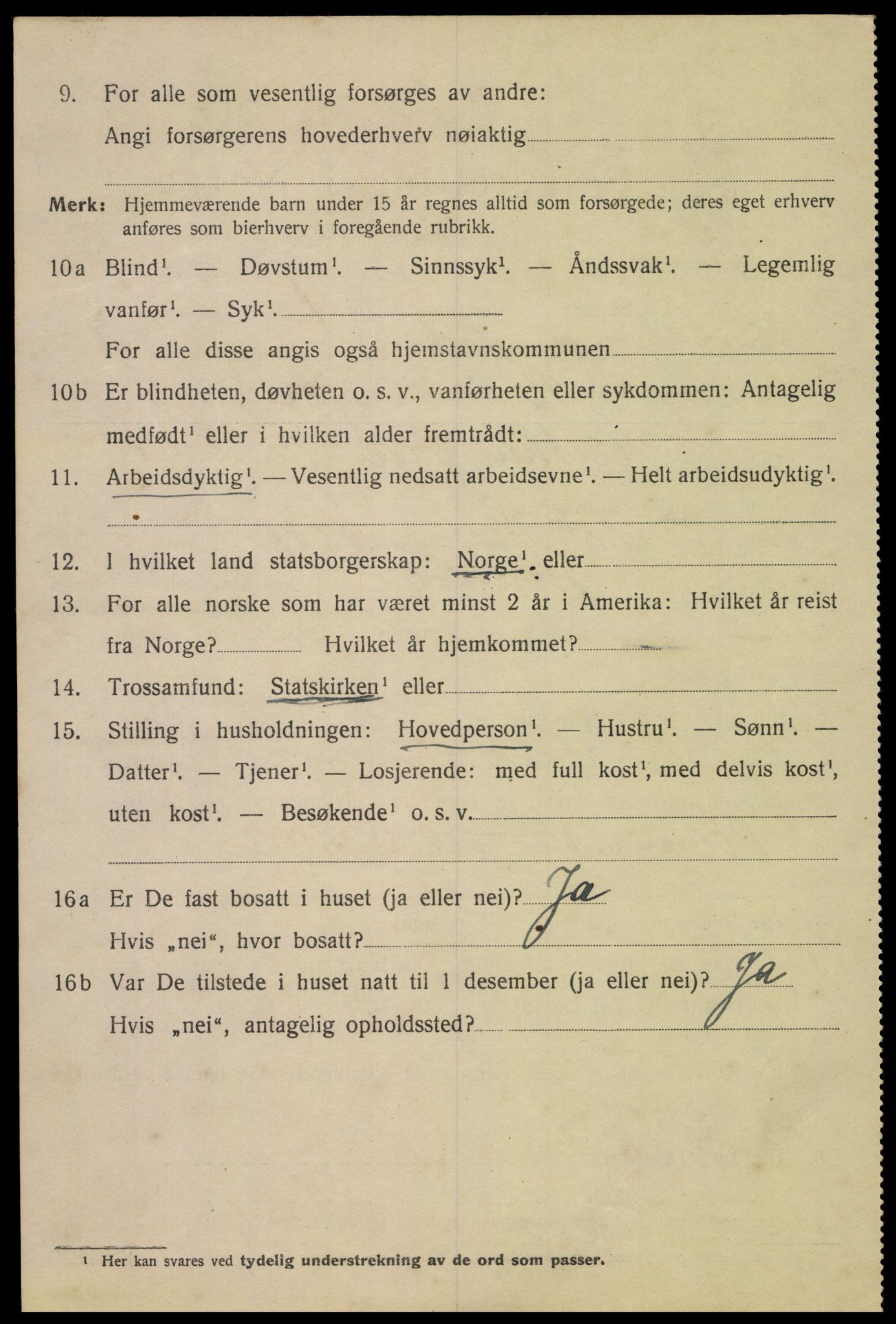 SAK, 1920 census for Mandal, 1920, p. 5888