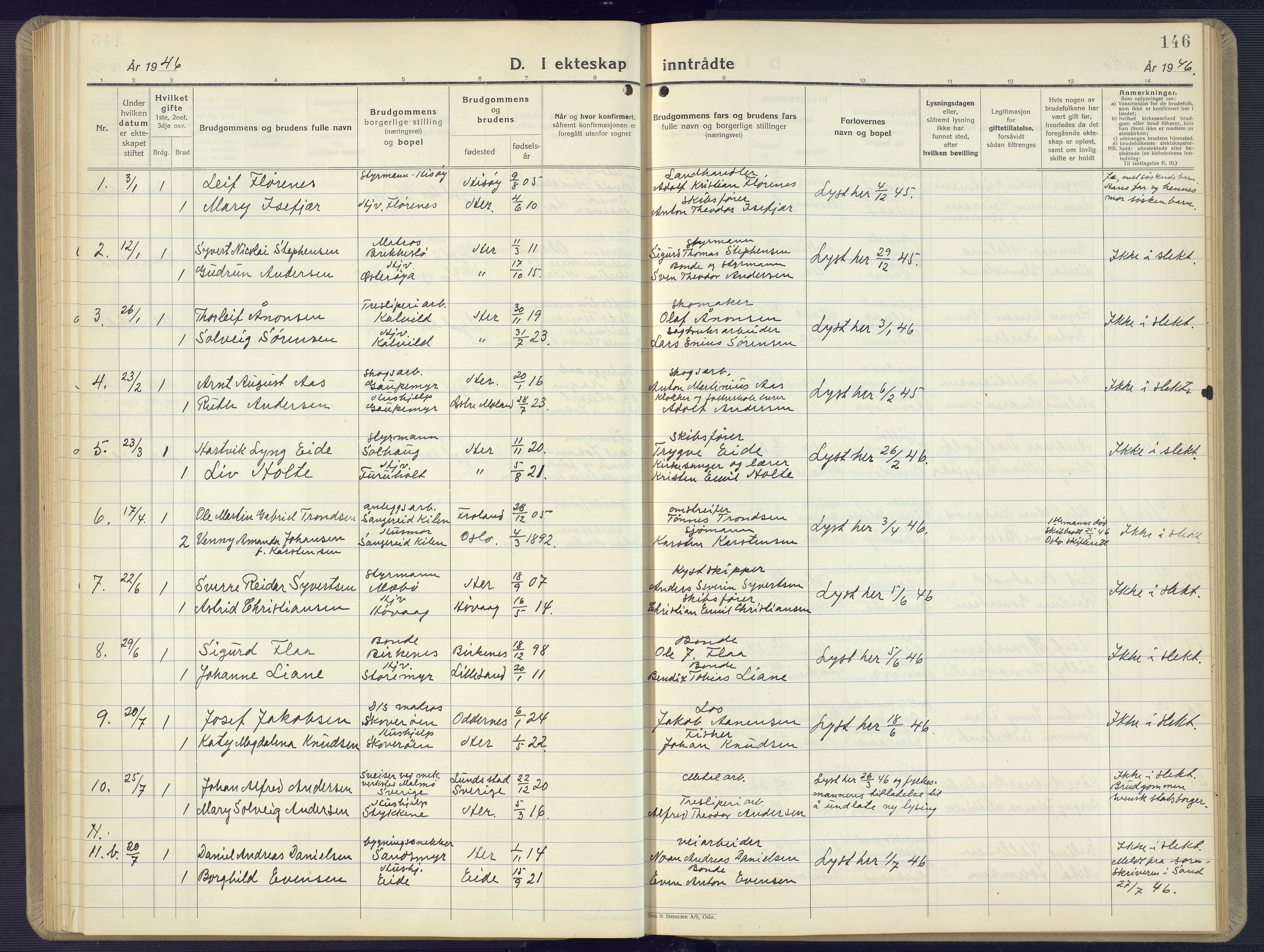 Vestre Moland sokneprestkontor, AV/SAK-1111-0046/F/Fb/Fbb/L0008: Parish register (copy) no. B 8, 1930-1966, p. 146