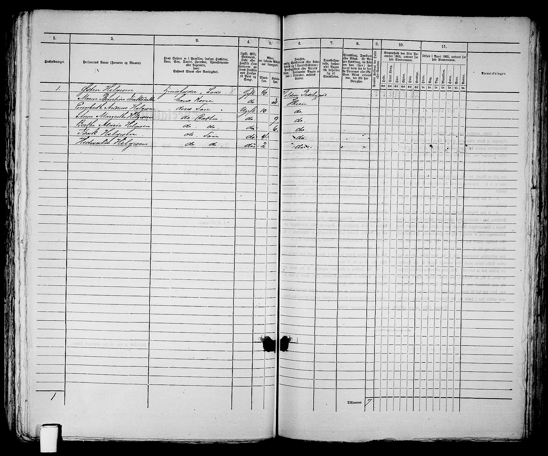 RA, 1865 census for Skien, 1865, p. 656