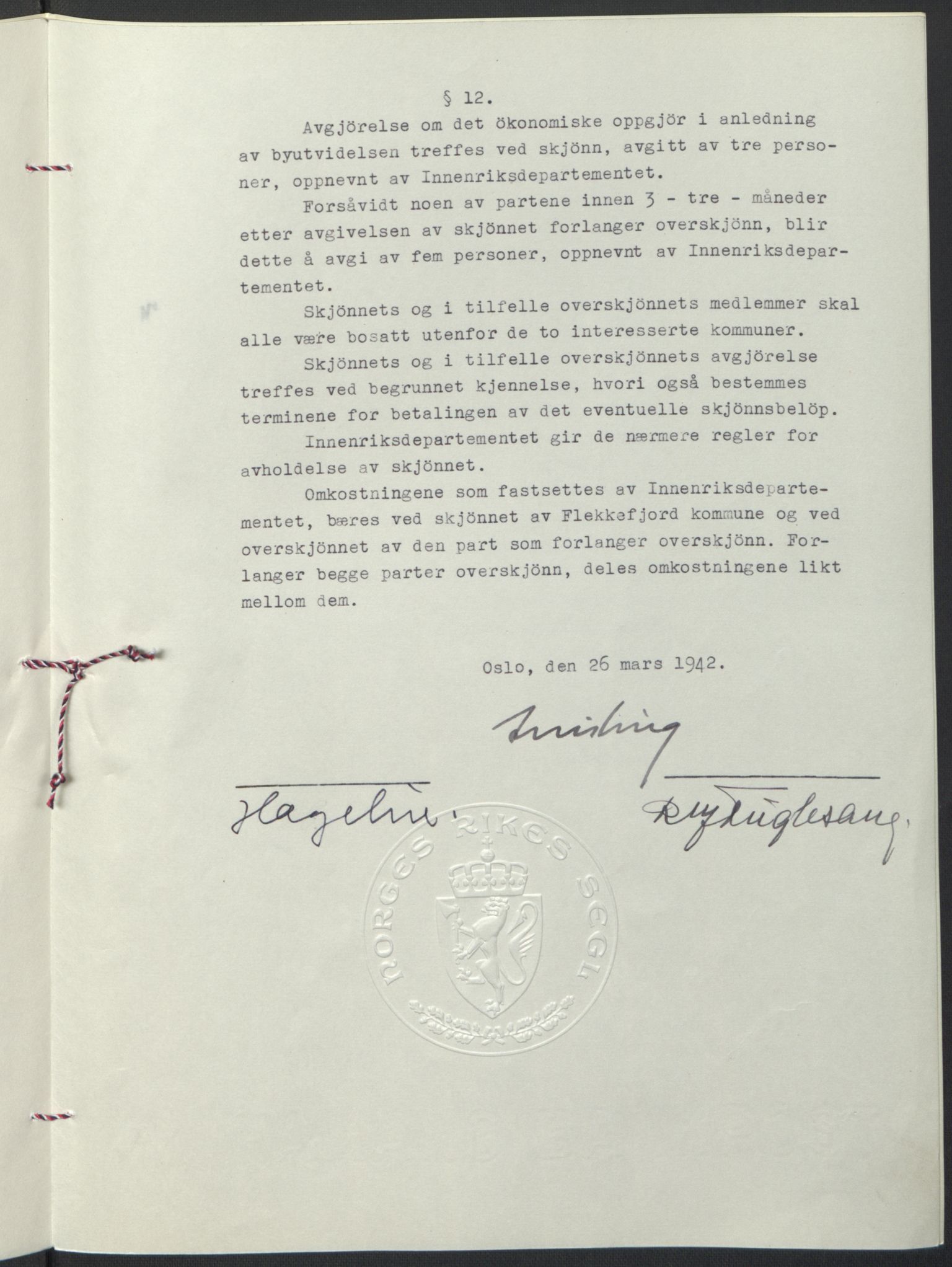NS-administrasjonen 1940-1945 (Statsrådsekretariatet, de kommisariske statsråder mm), RA/S-4279/D/Db/L0097: Lover I, 1942, p. 222