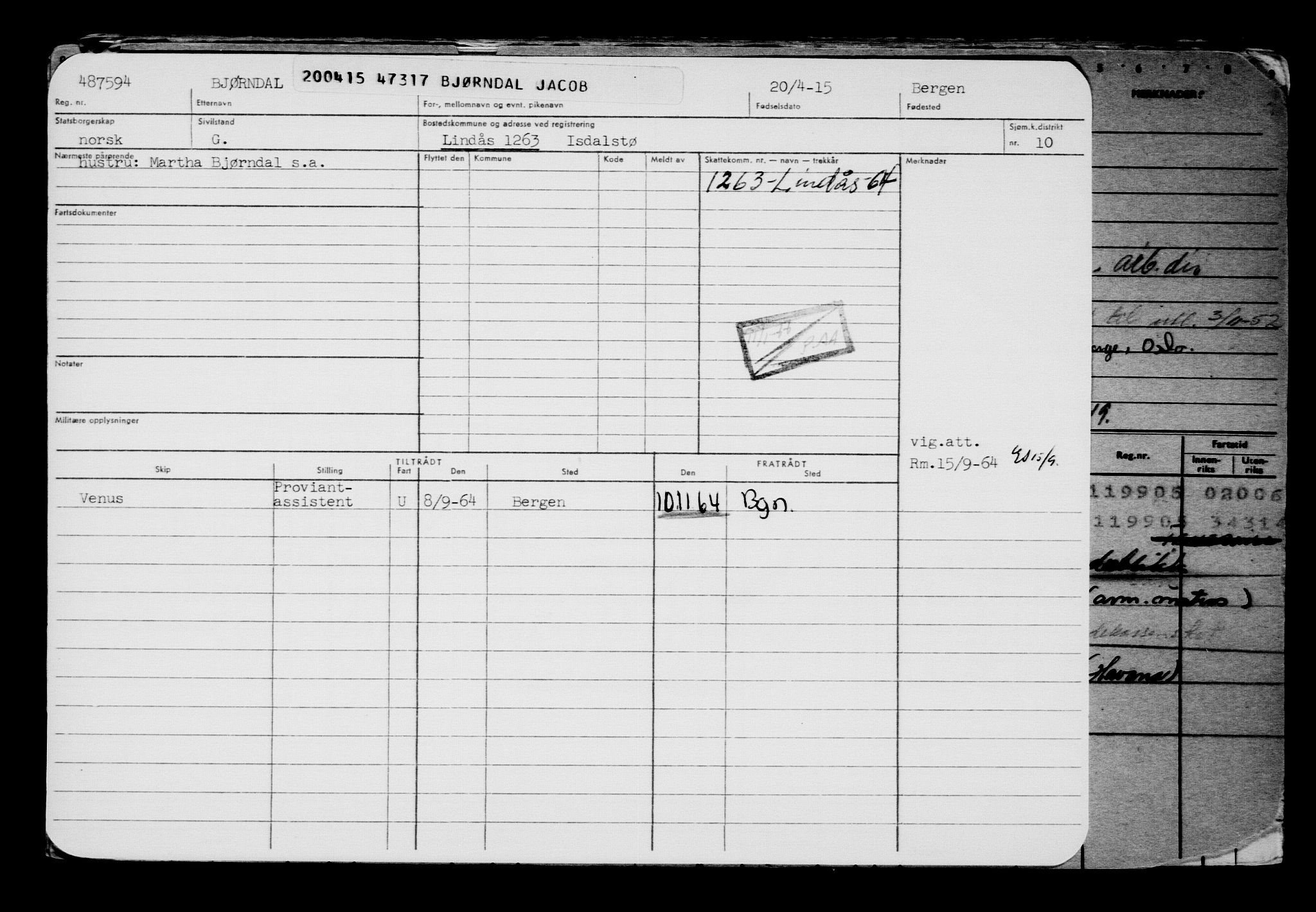 Direktoratet for sjømenn, AV/RA-S-3545/G/Gb/L0129: Hovedkort, 1915, p. 209