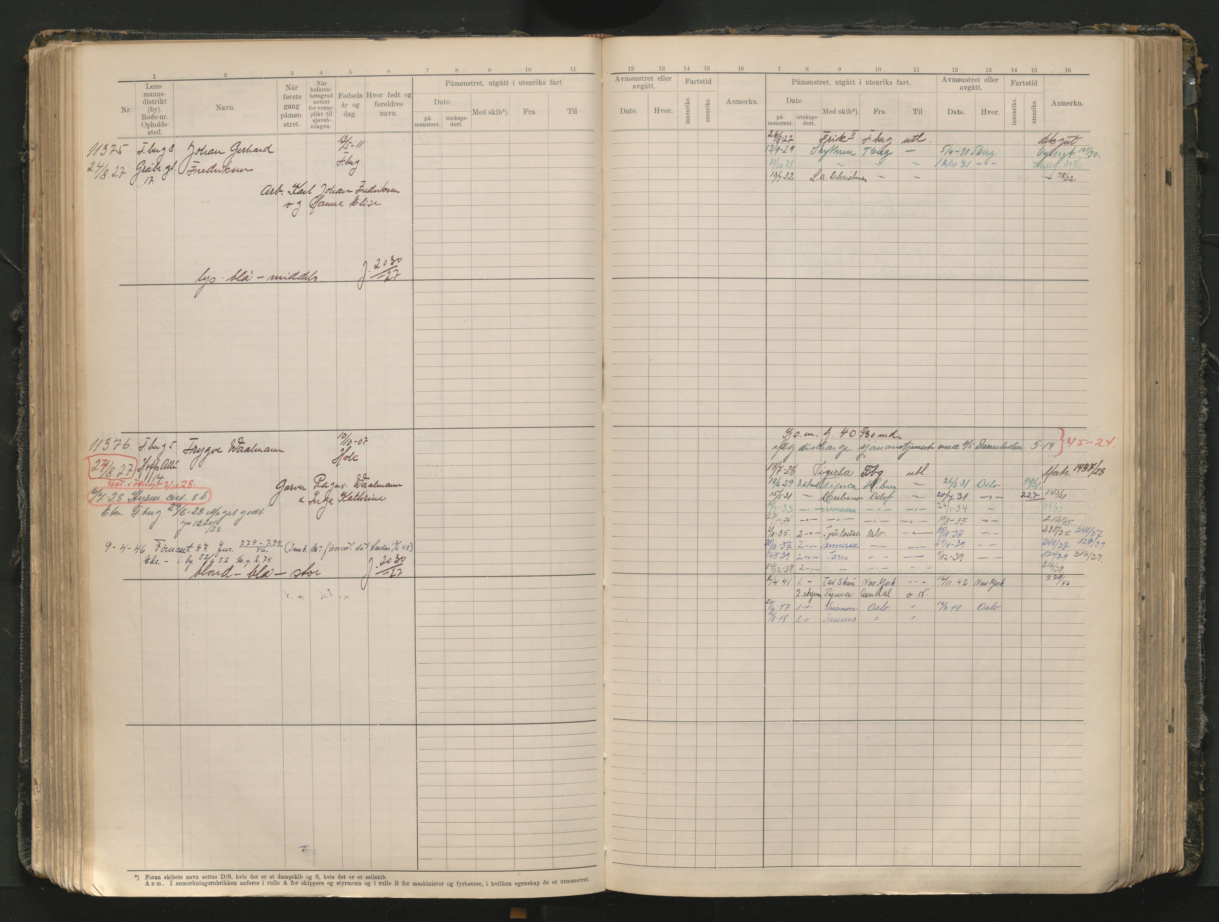 Tønsberg innrulleringskontor, AV/SAKO-A-786/F/Fc/Fcb/L0012: Hovedrulle Patent nr. 10828-12216, 1925-1948