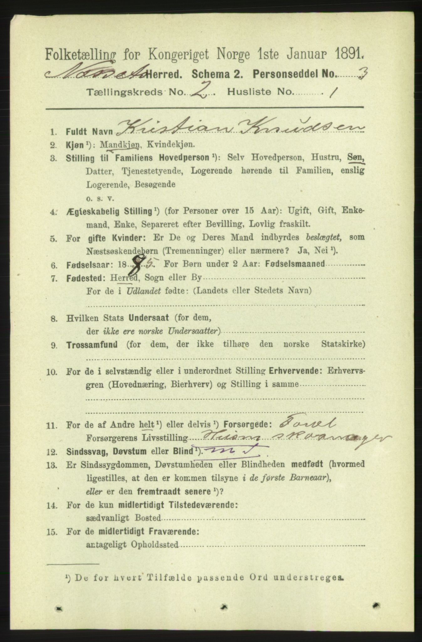 RA, 1891 census for 1543 Nesset, 1891, p. 635