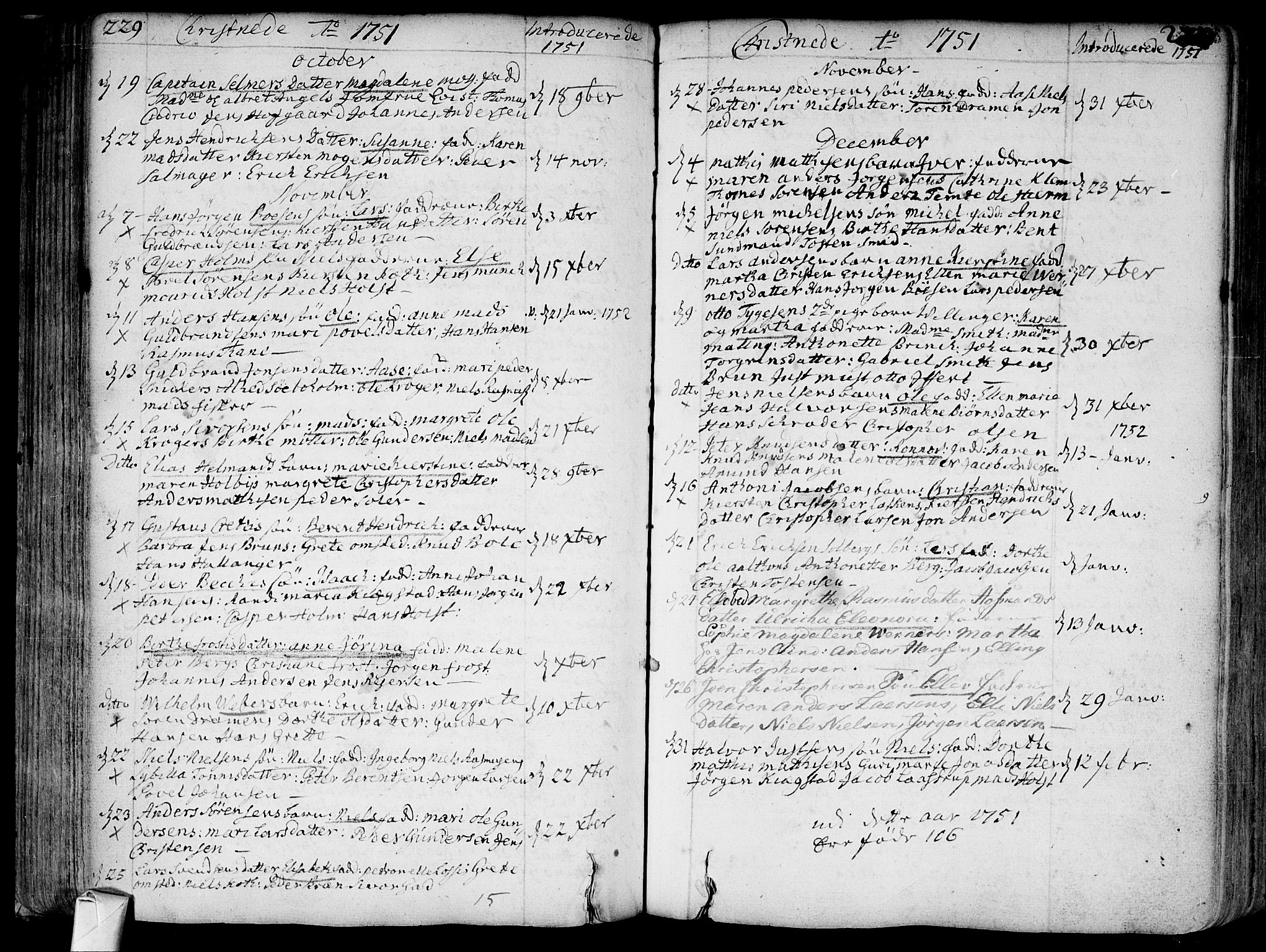 Bragernes kirkebøker, SAKO/A-6/F/Fa/L0004: Parish register (official) no. I 4, 1734-1759, p. 229-230