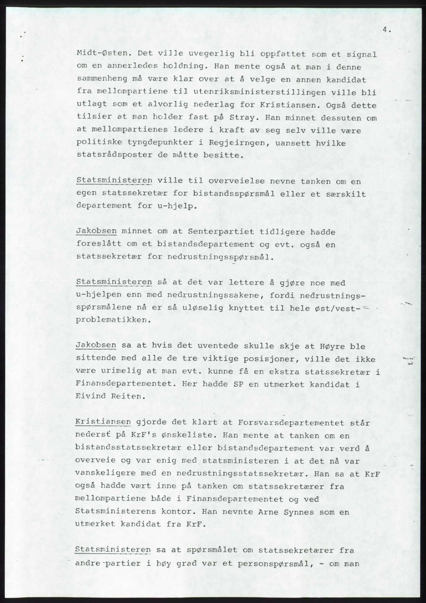 Forhandlingsmøtene 1983 mellom Høyre, KrF og Senterpartiet om dannelse av regjering, AV/RA-PA-0696/A/L0001: Forhandlingsprotokoll, 1983, p. 33