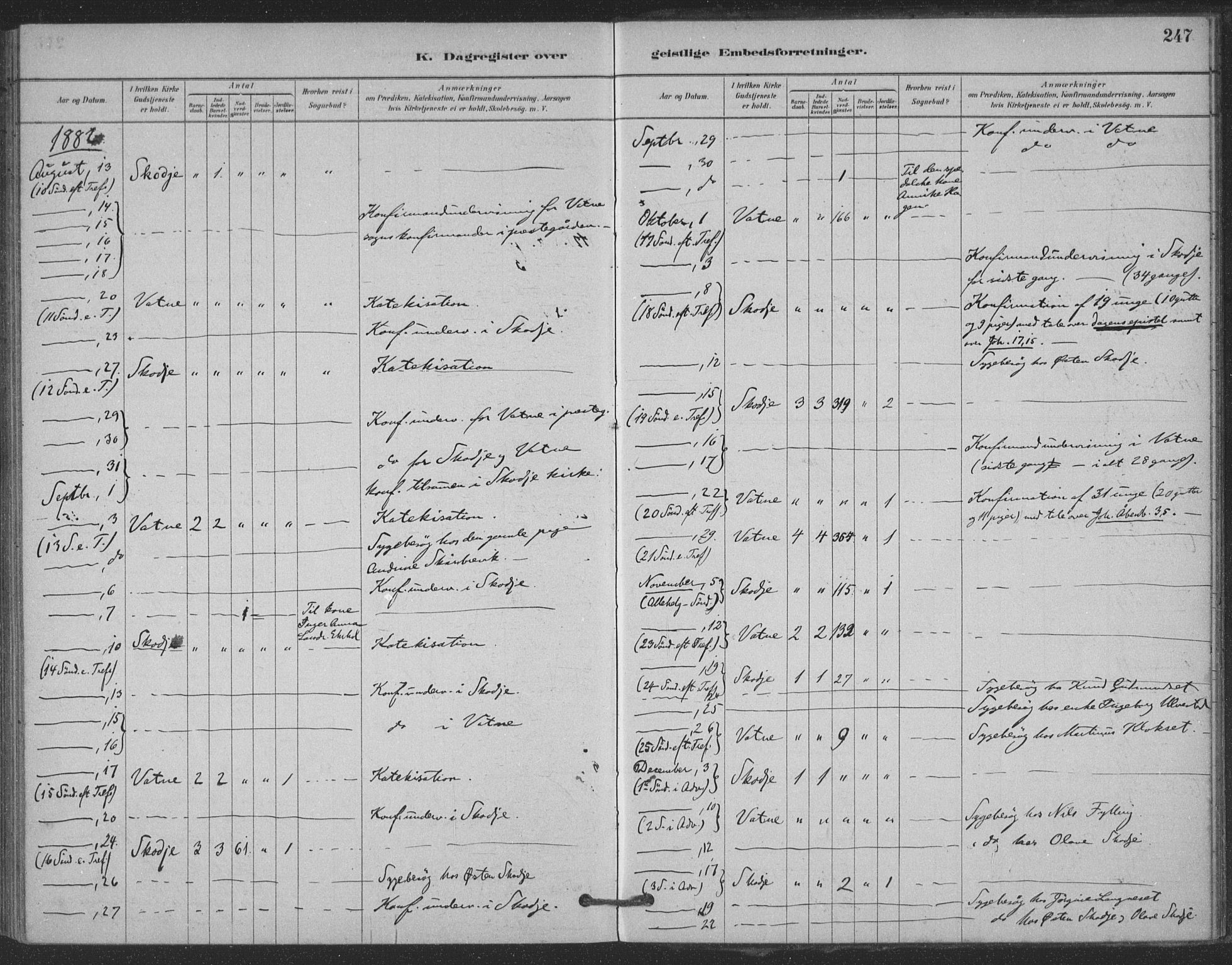 Ministerialprotokoller, klokkerbøker og fødselsregistre - Møre og Romsdal, AV/SAT-A-1454/524/L0356: Parish register (official) no. 524A08, 1880-1899, p. 247