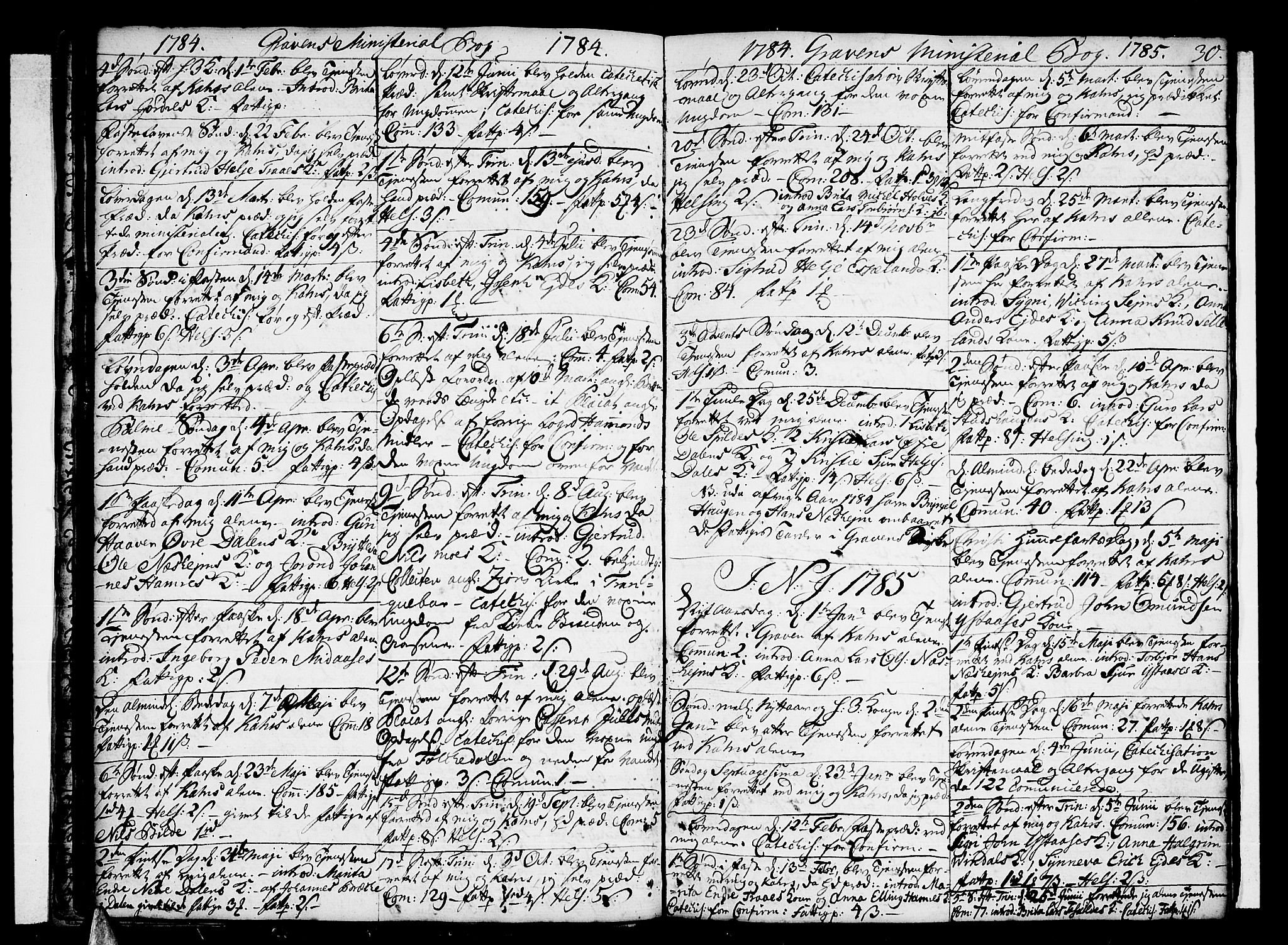 Ulvik sokneprestembete, SAB/A-78801/H/Haa: Parish register (official) no. A 10, 1745-1792, p. 30