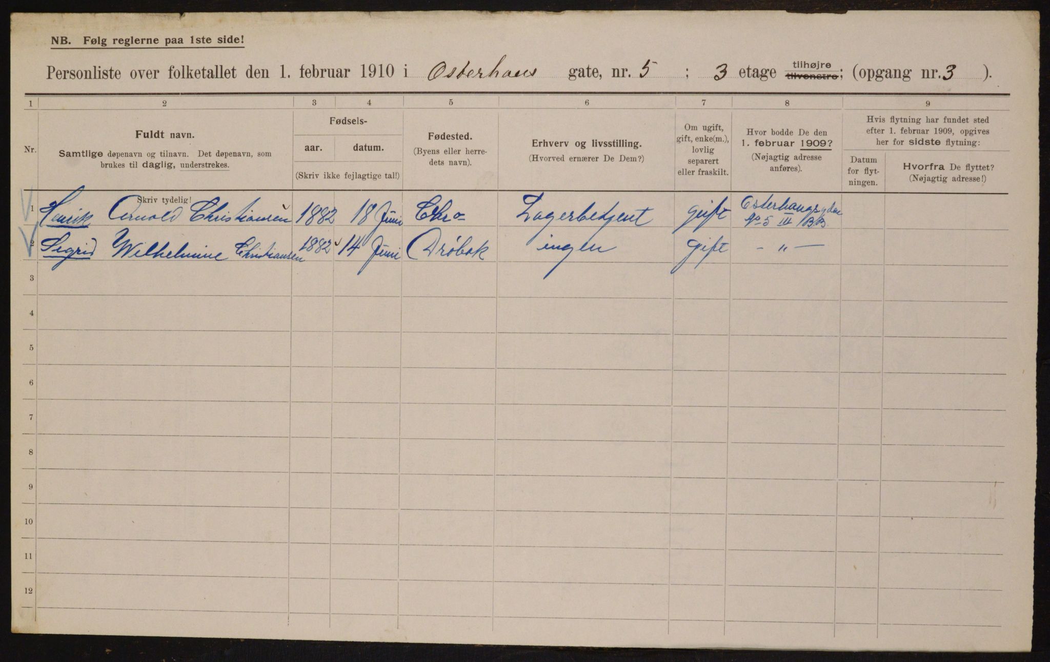 OBA, Municipal Census 1910 for Kristiania, 1910, p. 74492