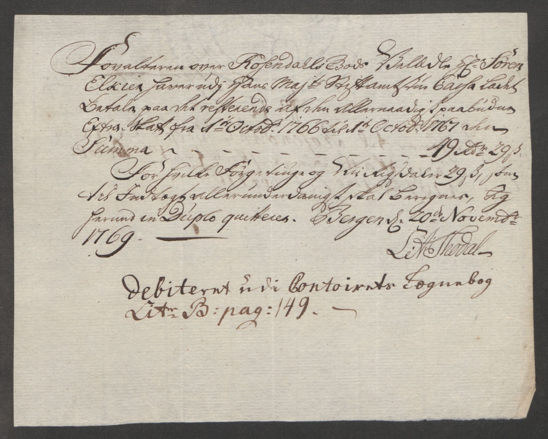 Rentekammeret inntil 1814, Reviderte regnskaper, Fogderegnskap, AV/RA-EA-4092/R49/L3157: Ekstraskatten Rosendal Baroni, 1762-1772, p. 241