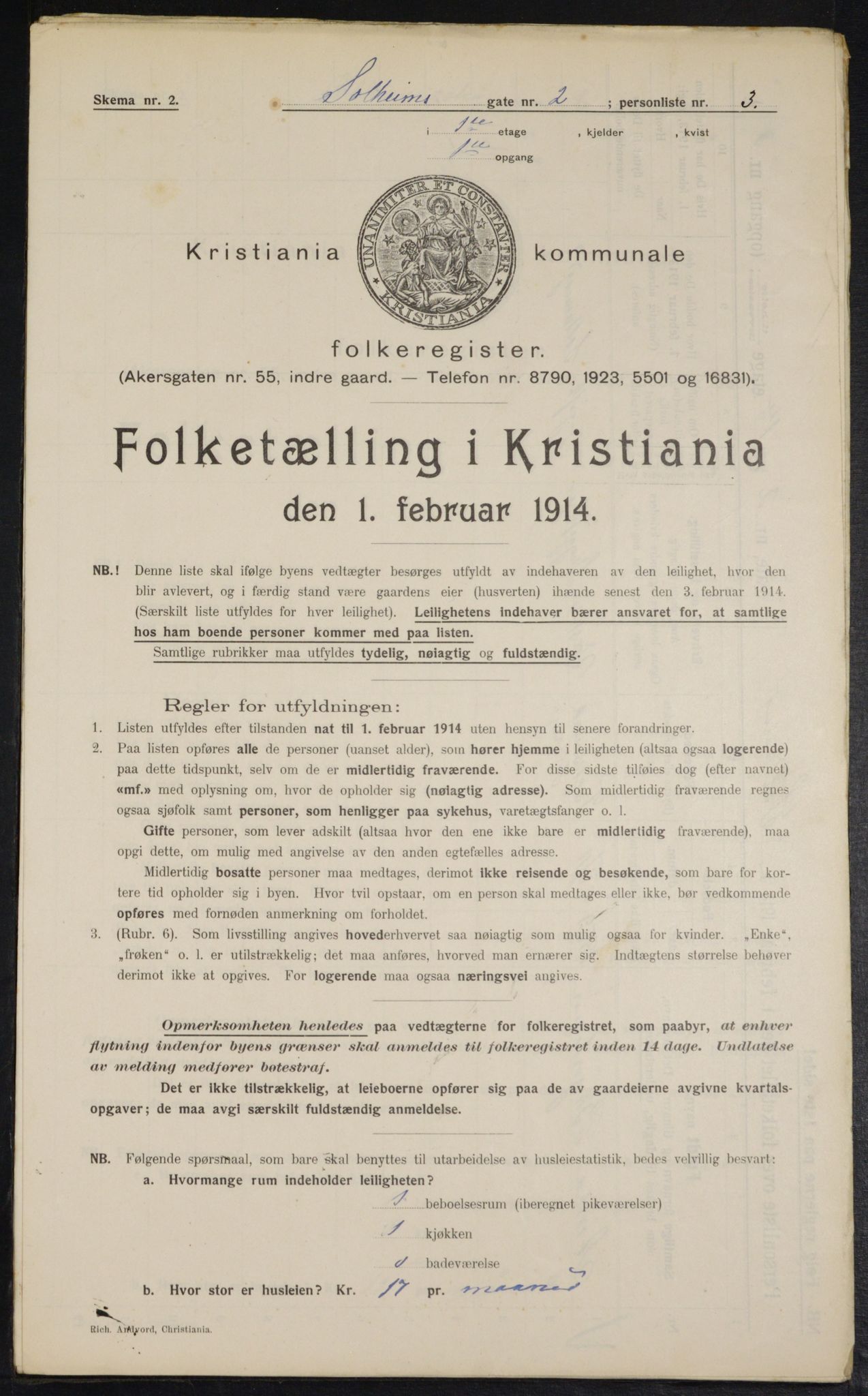 OBA, Municipal Census 1914 for Kristiania, 1914, p. 99394