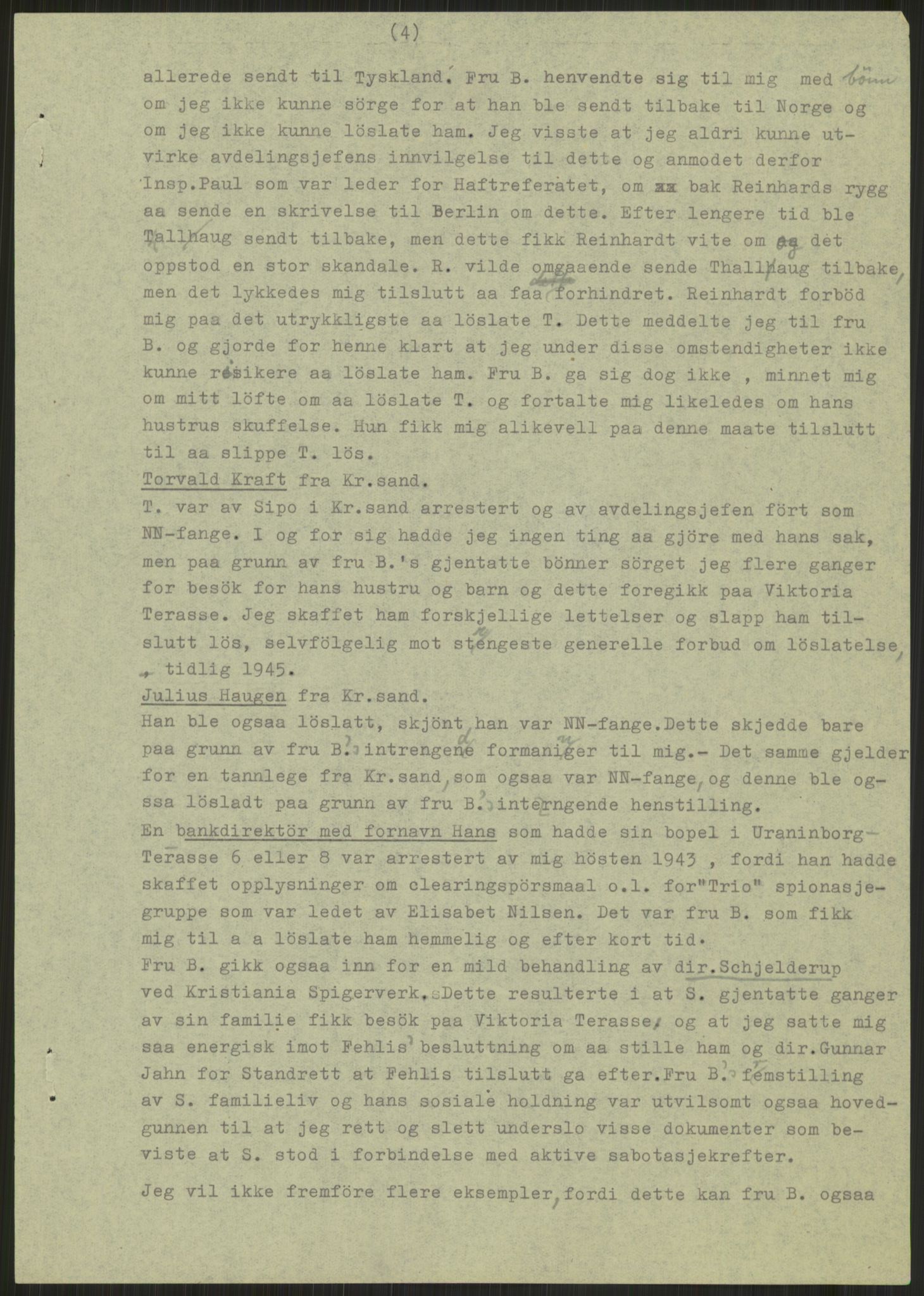 Landssvikarkivet, Oslo politikammer, RA/S-3138-01/D/Dg/L0267/3699: Henlagt hnr. 3658 - 3665 / Hnr. 3662, 1945-1946, p. 266