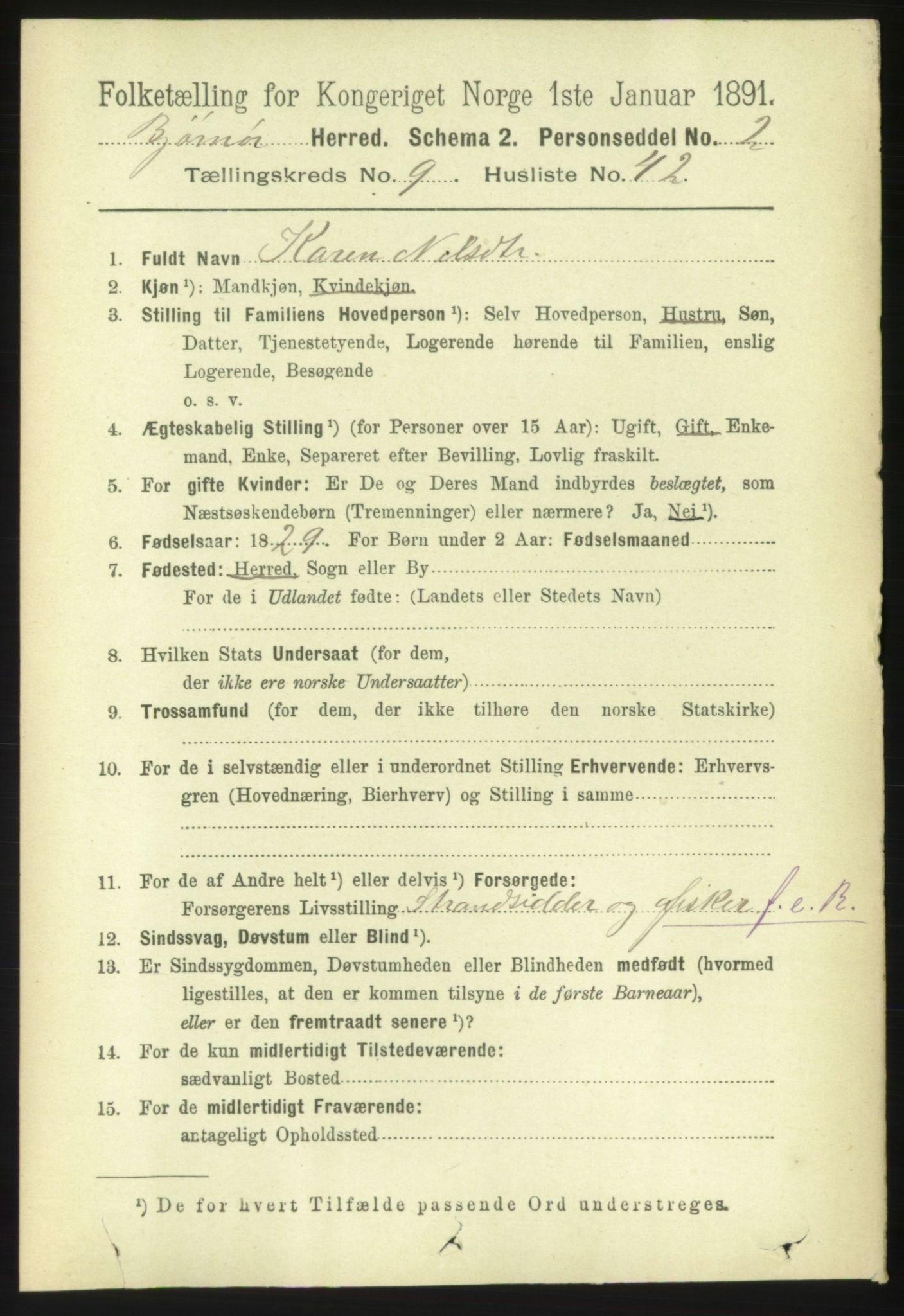 RA, 1891 census for 1632 Bjørnør, 1891, p. 4075