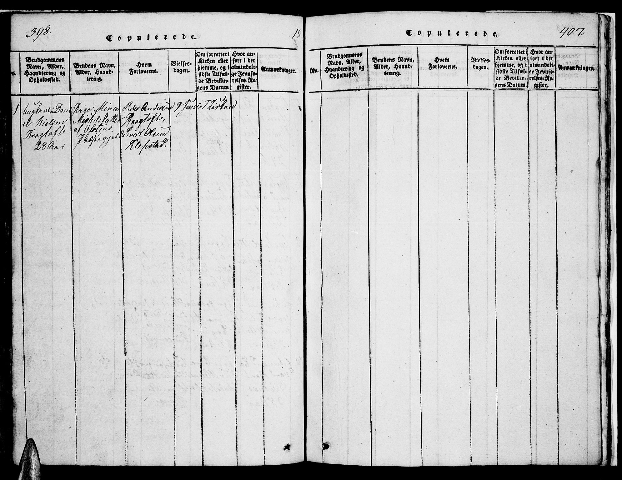 Ministerialprotokoller, klokkerbøker og fødselsregistre - Nordland, AV/SAT-A-1459/880/L1139: Parish register (copy) no. 880C01, 1836-1857, p. 398-407