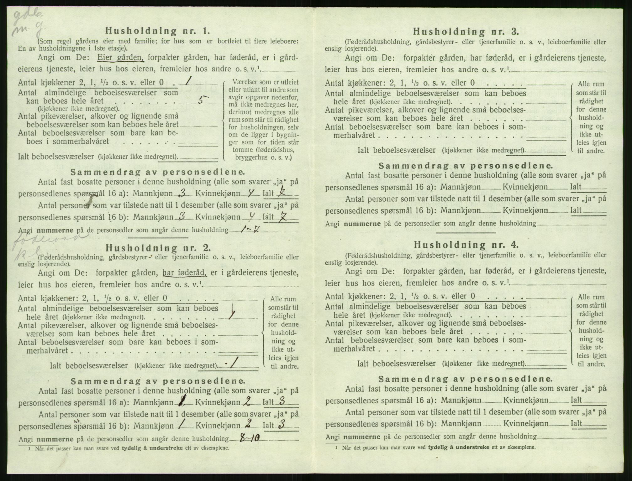 SAT, 1920 census for Volda, 1920, p. 1269