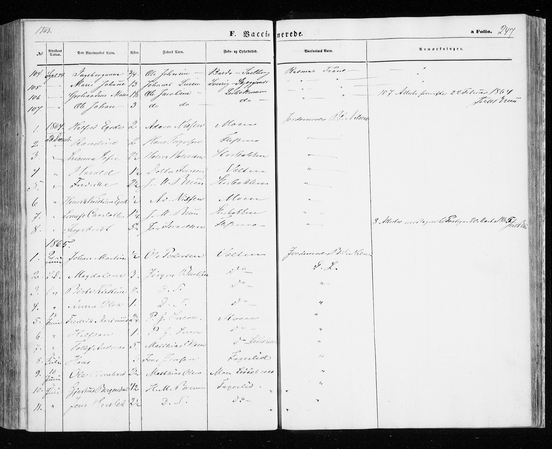 Målselv sokneprestembete, AV/SATØ-S-1311/G/Ga/Gaa/L0004kirke: Parish register (official) no. 4, 1863-1872, p. 247