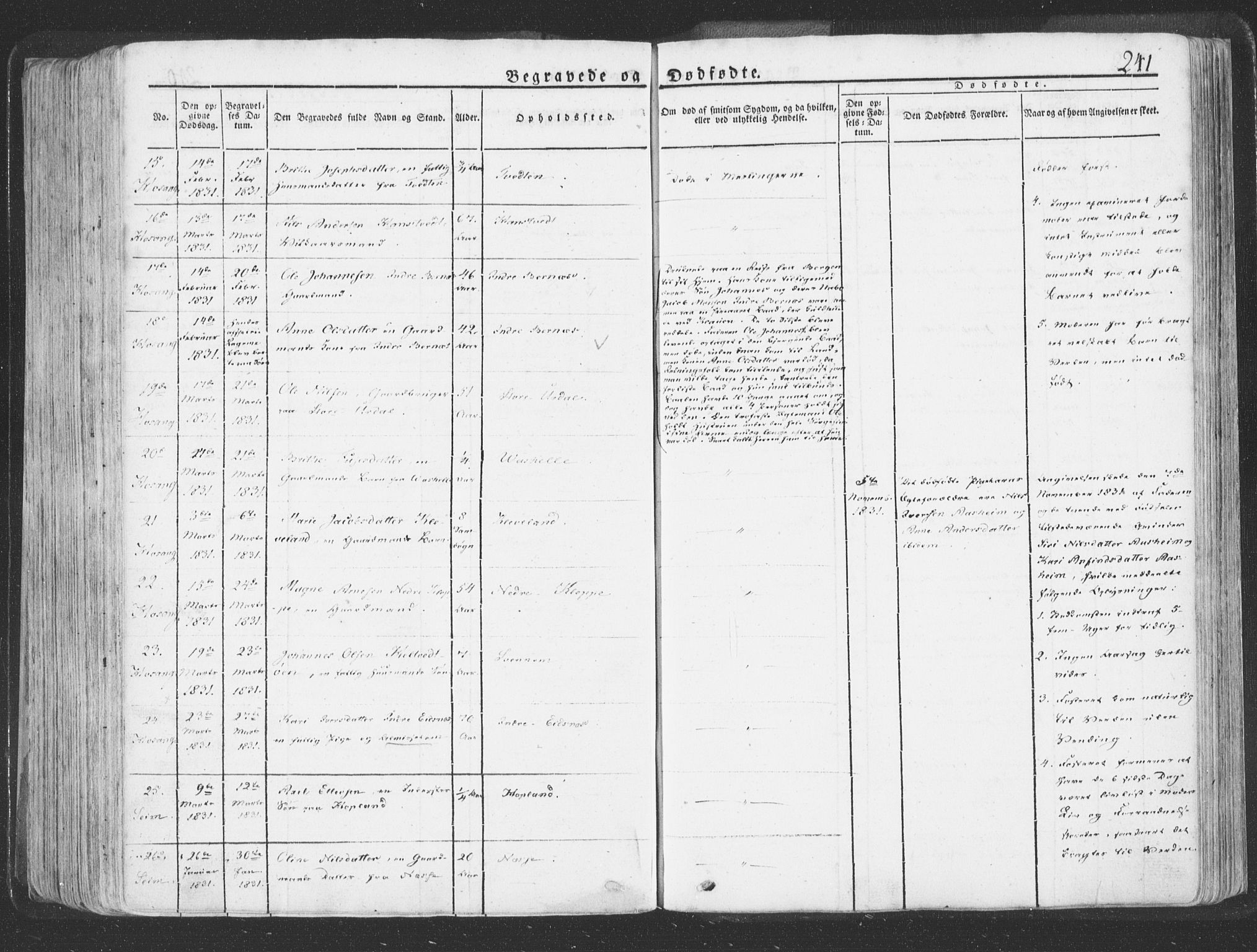 Hosanger sokneprestembete, AV/SAB-A-75801/H/Haa: Parish register (official) no. A 6, 1824-1835, p. 241